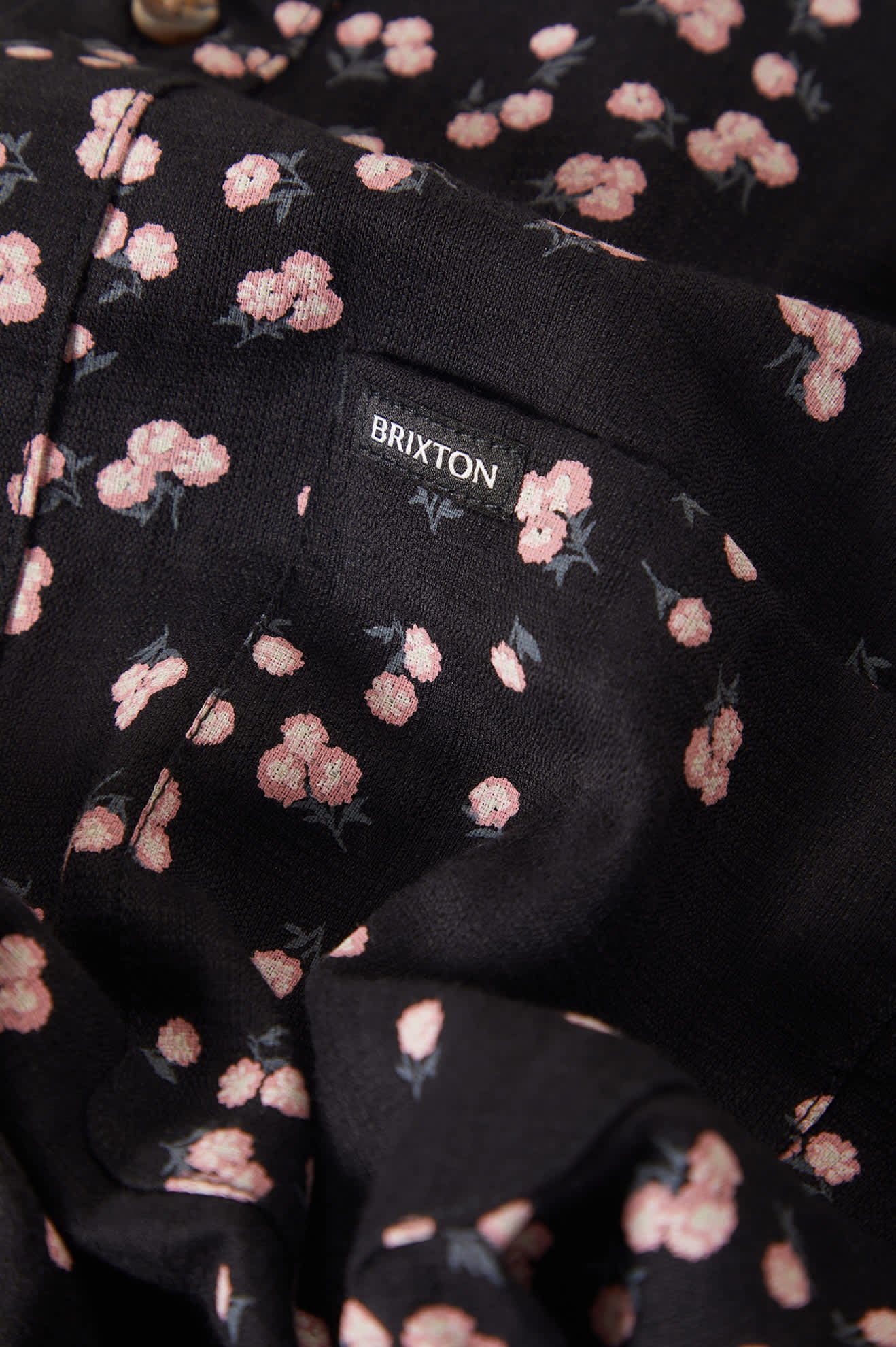 brixton-charter-slub-kurzarmhemd-black-pink-baumwolle image 7