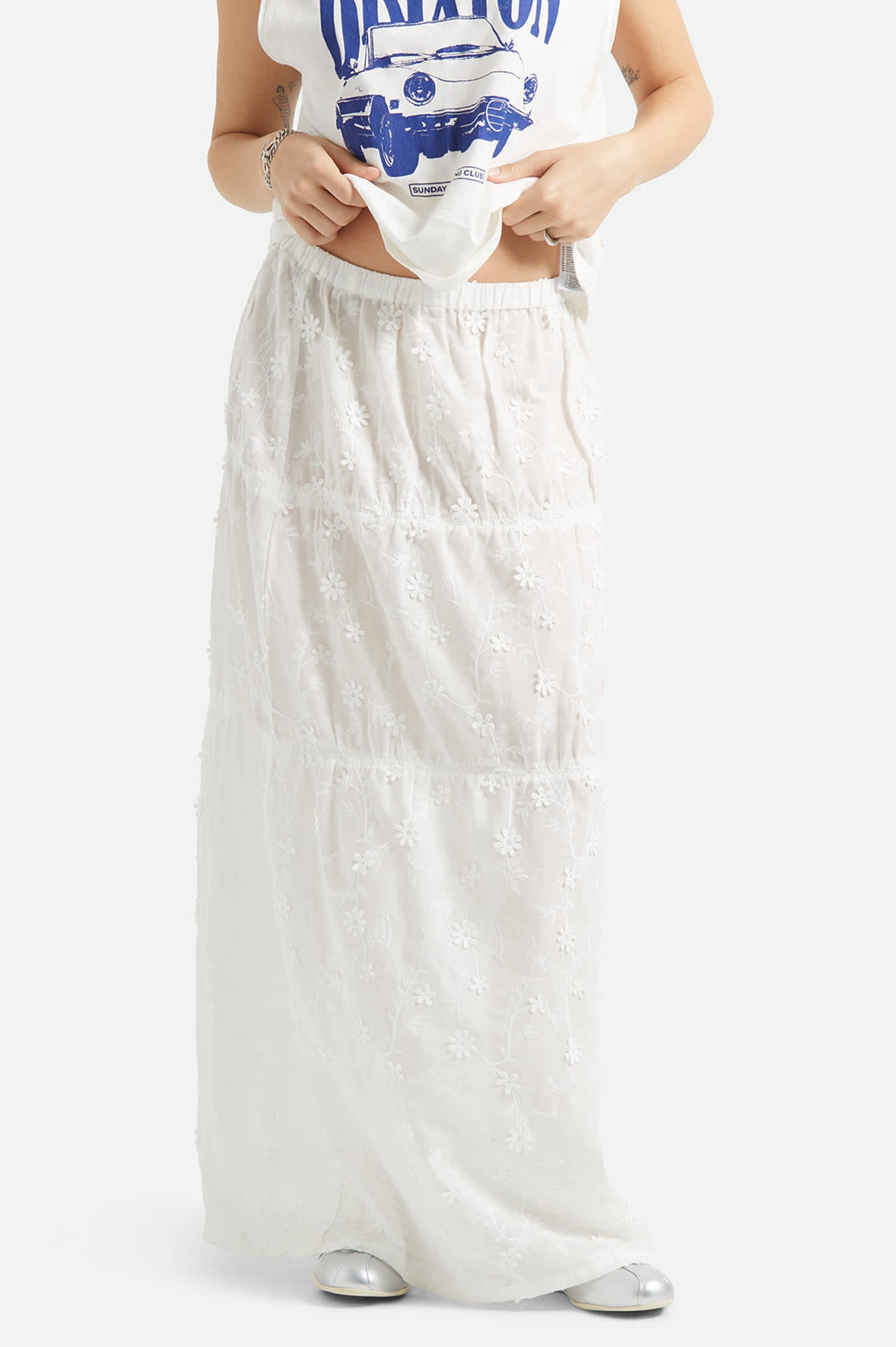 brixton-abigail-skirt-rock-off-white-floral-baumwolle-3d-blumen image 3