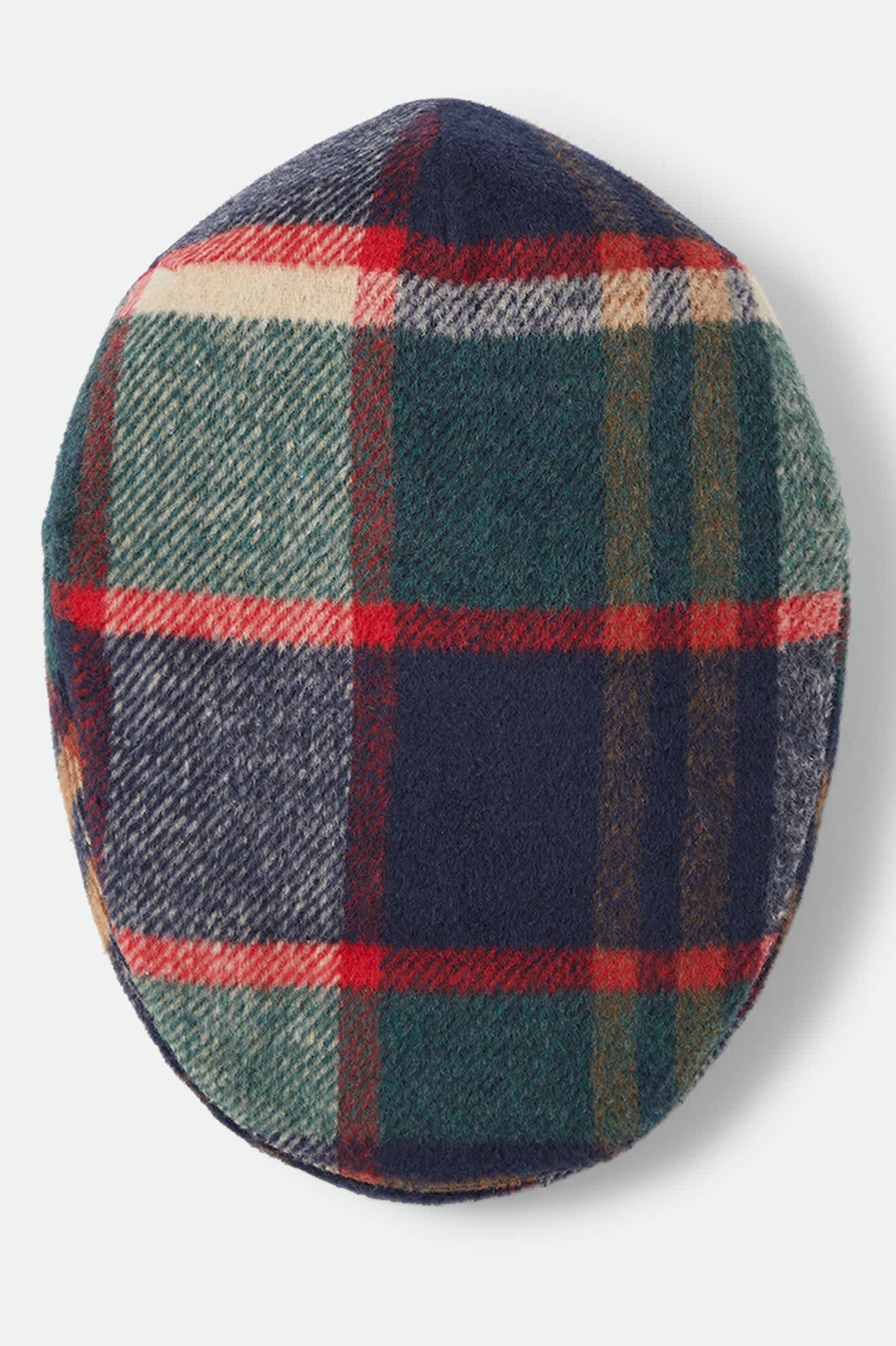 brixton-hooligan-flat-cap-navy-green-red-karo-schieberm-tze image 8