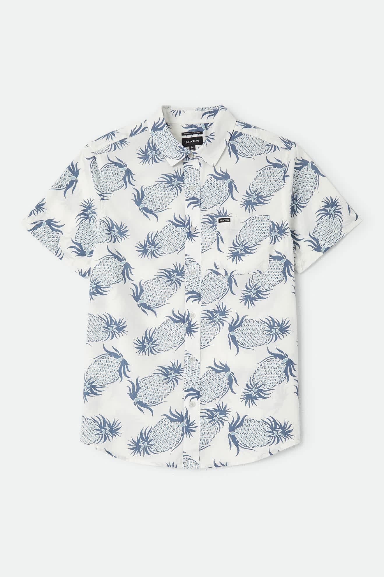 brixton-charter-print-shirt-off-white-pineapple-kurzarmhemd image 1