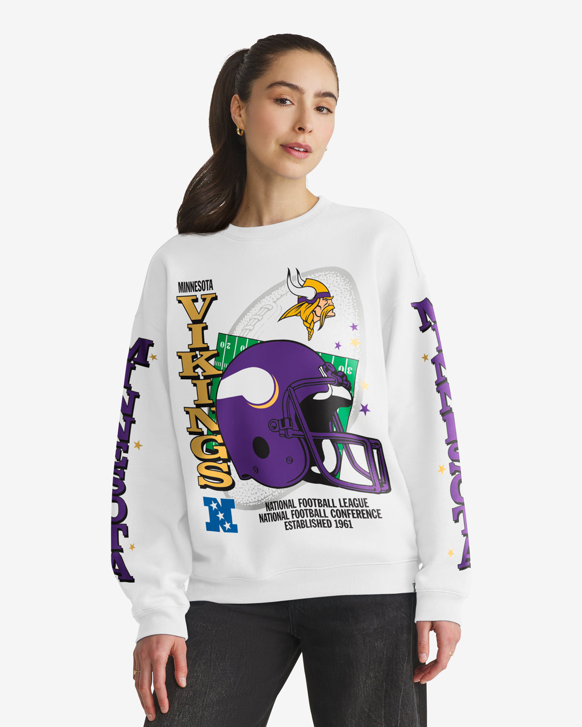 47-headline-vikings-oversized-crew-white-wash-damen image 1