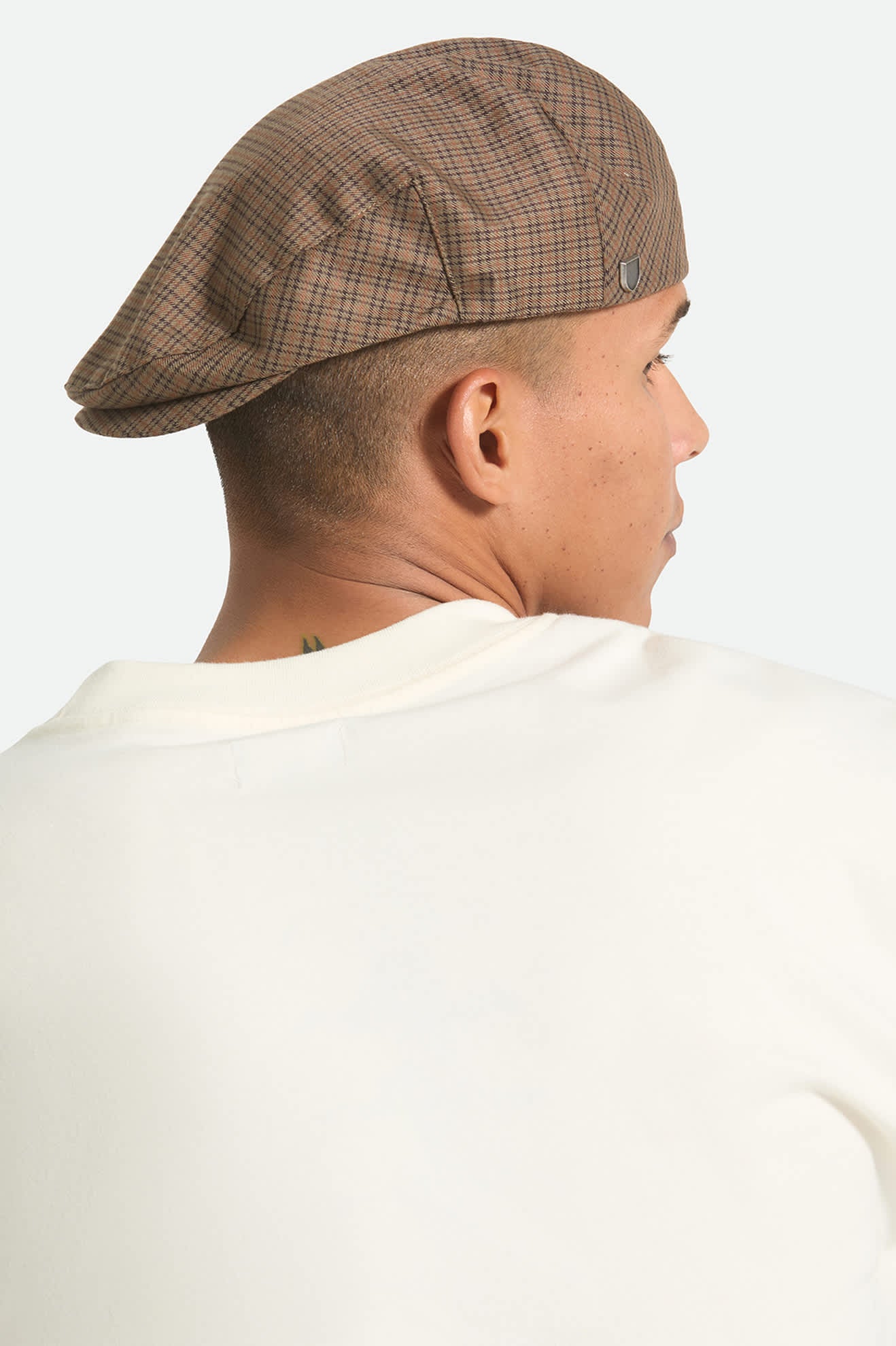 brixton-hooligan-lightweight-flat-cap-grey-brown-gold image 4
