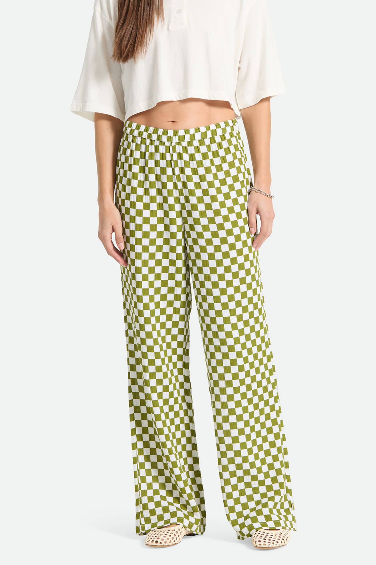 brixton-lola-lounge-pant-sublime-green-checkerboard-hose image 1