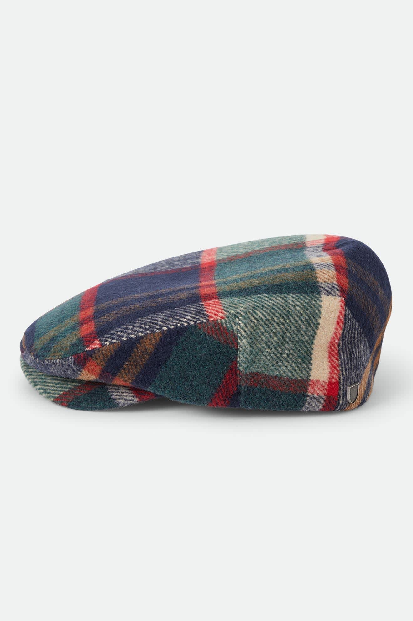 brixton-hooligan-flat-cap-navy-green-red-karo-schieberm-tze image 5