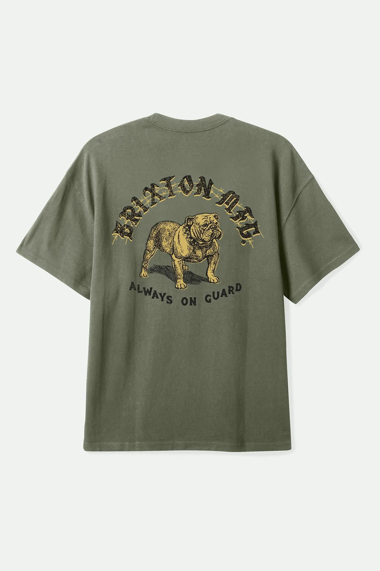 brixton-bauer-heavyweight-t-shirt-herren-oliv-relaxed image 2