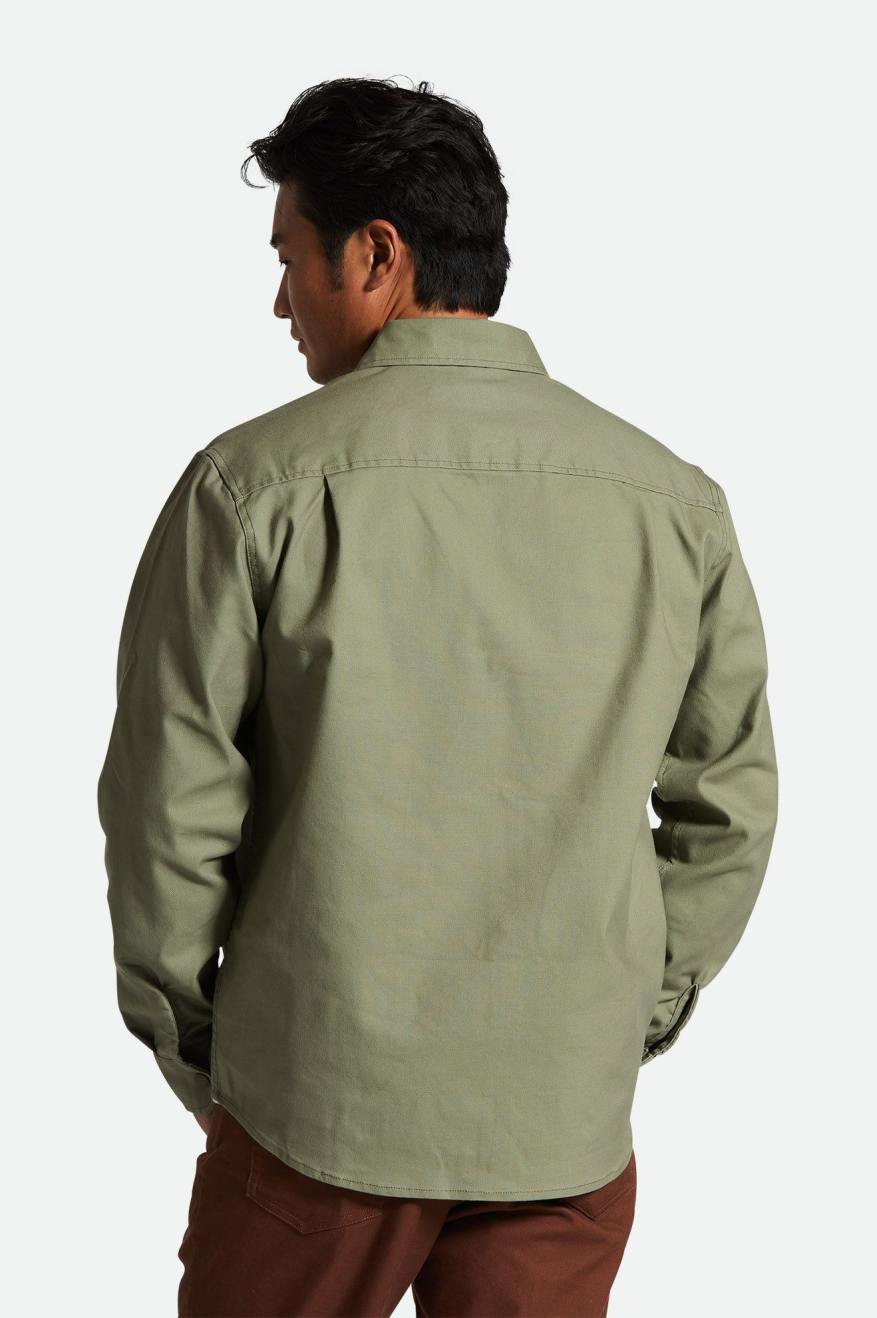 brixton-builders-stretch-overshirt-olive-surplus-canvas image 3