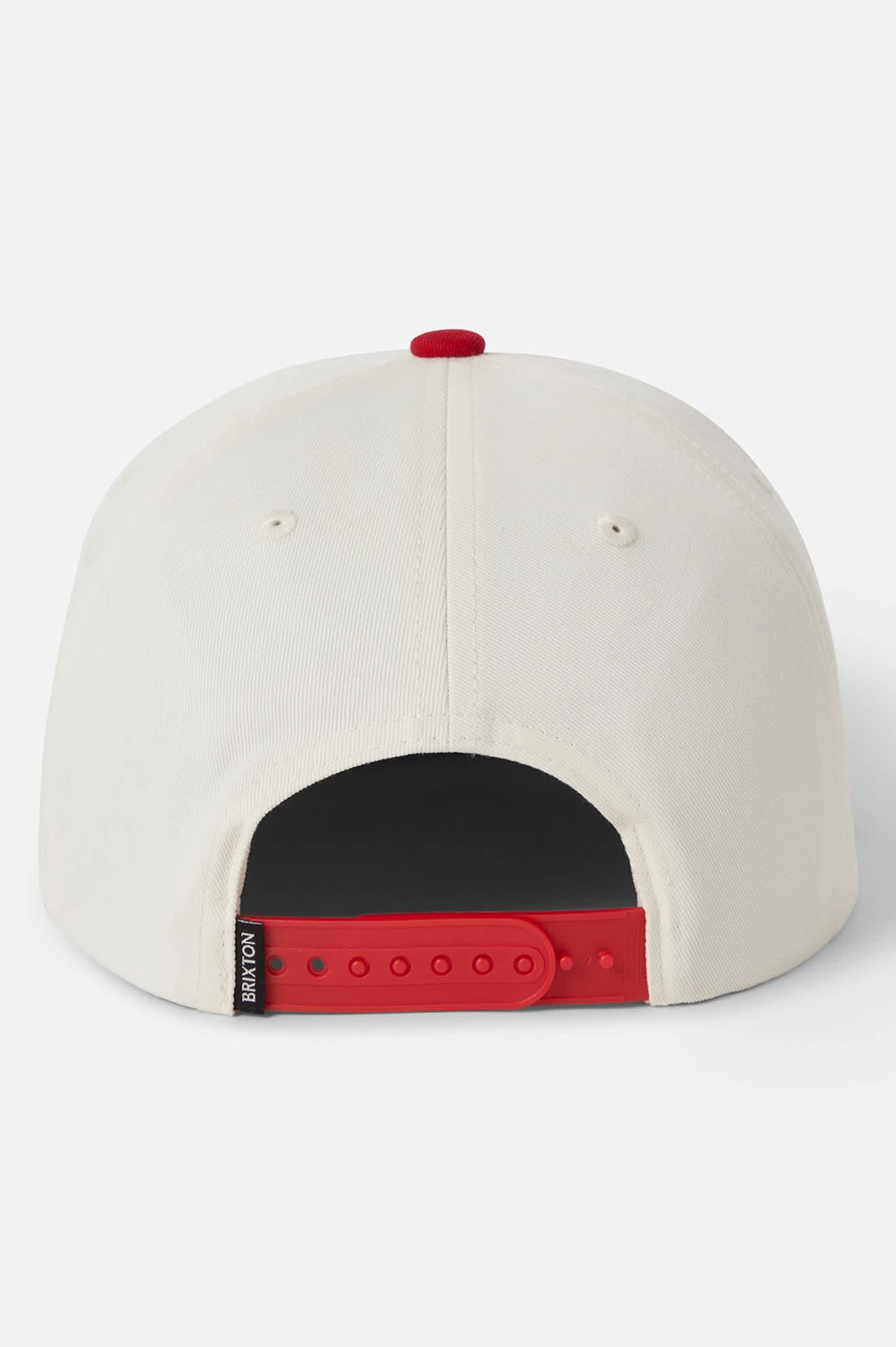 brixton-division-netplus-snapback-cap-off-white-red-baumwolle image 2