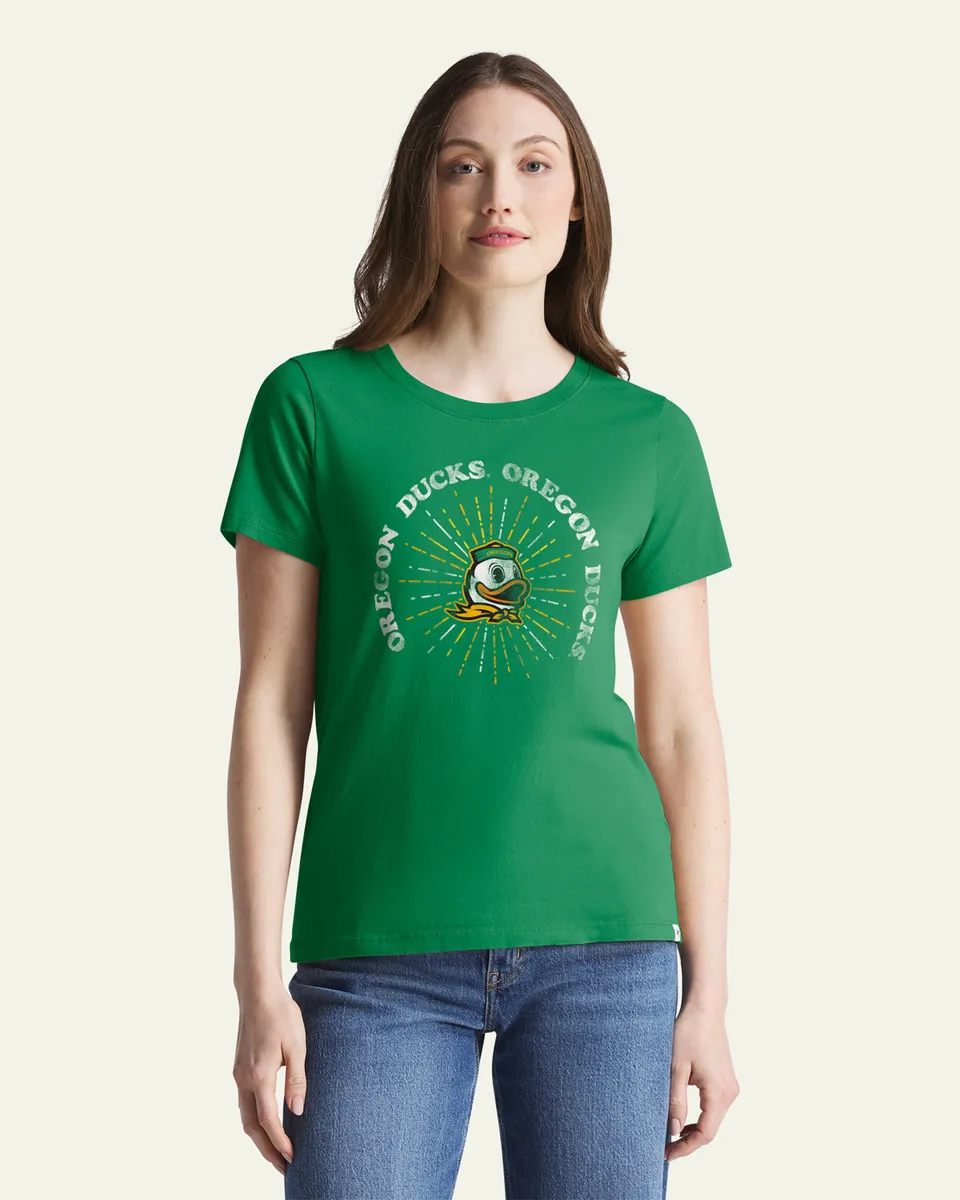 47-foundation-shine-lines-t-shirt-oregon-ducks-gr-n-damen image 1