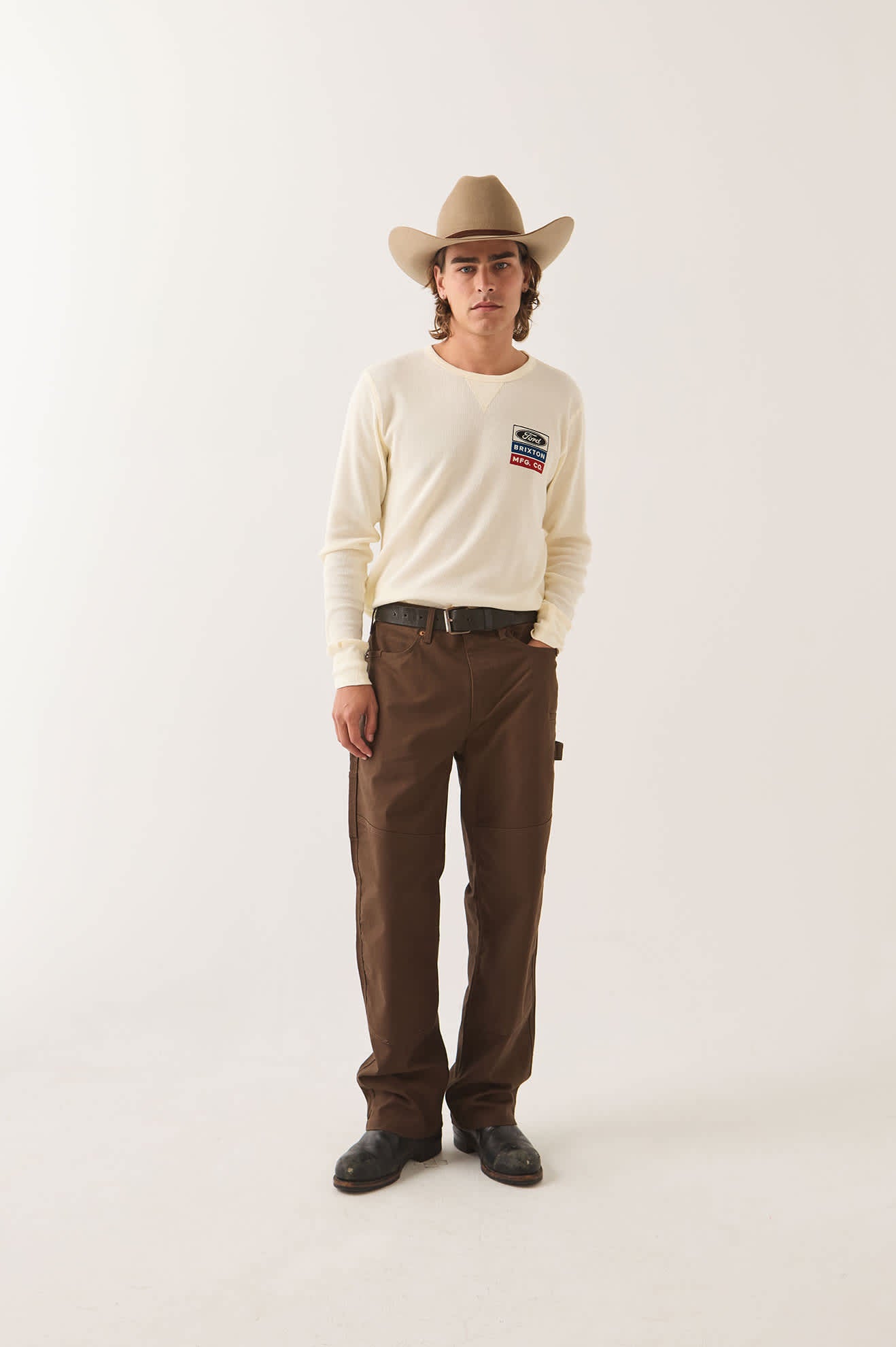 brixton-ford-service-waffle-shirt-wimbledon-white-herren image 2