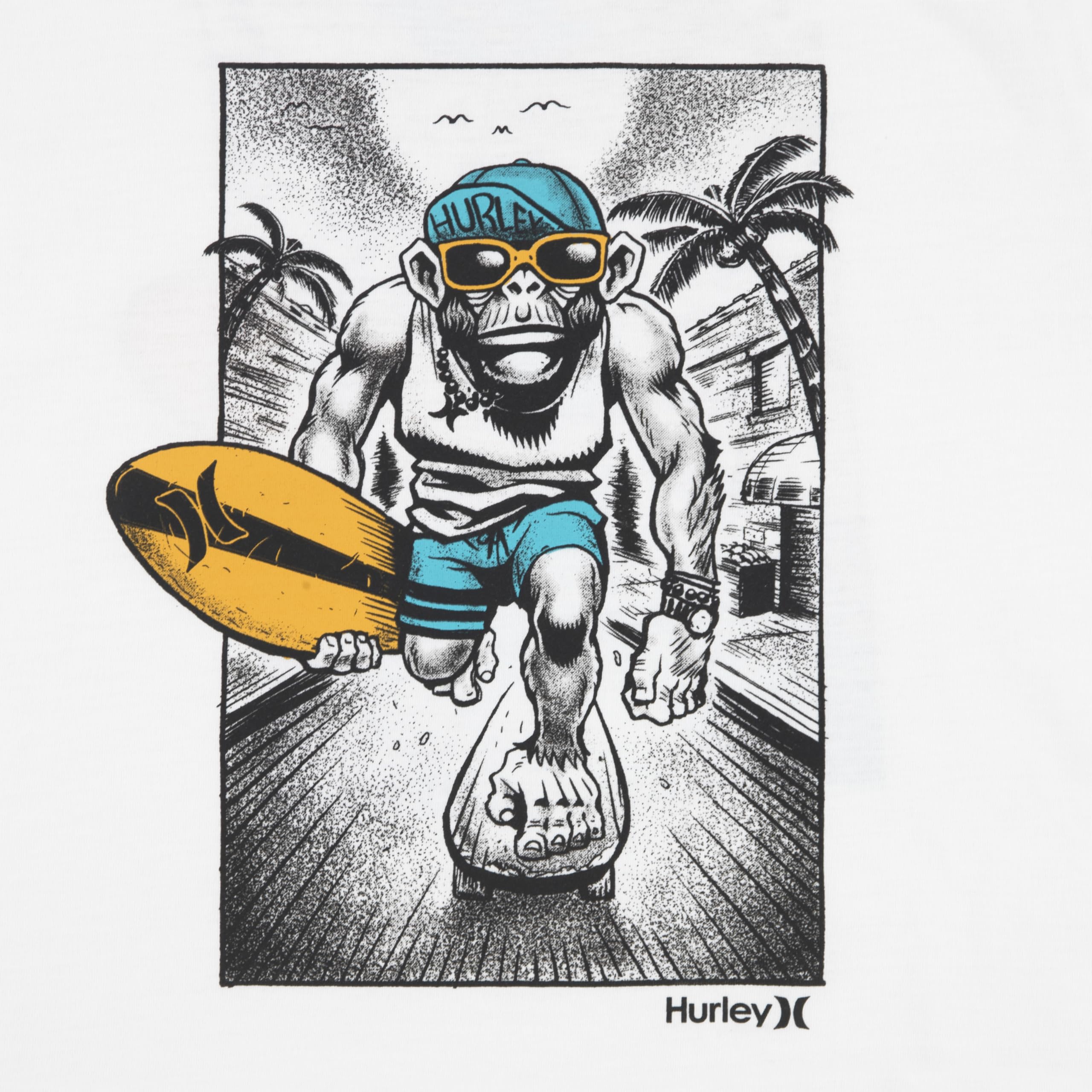hurley-89060-grafik-t-shirt-kinder-blau-kurzarm image 5