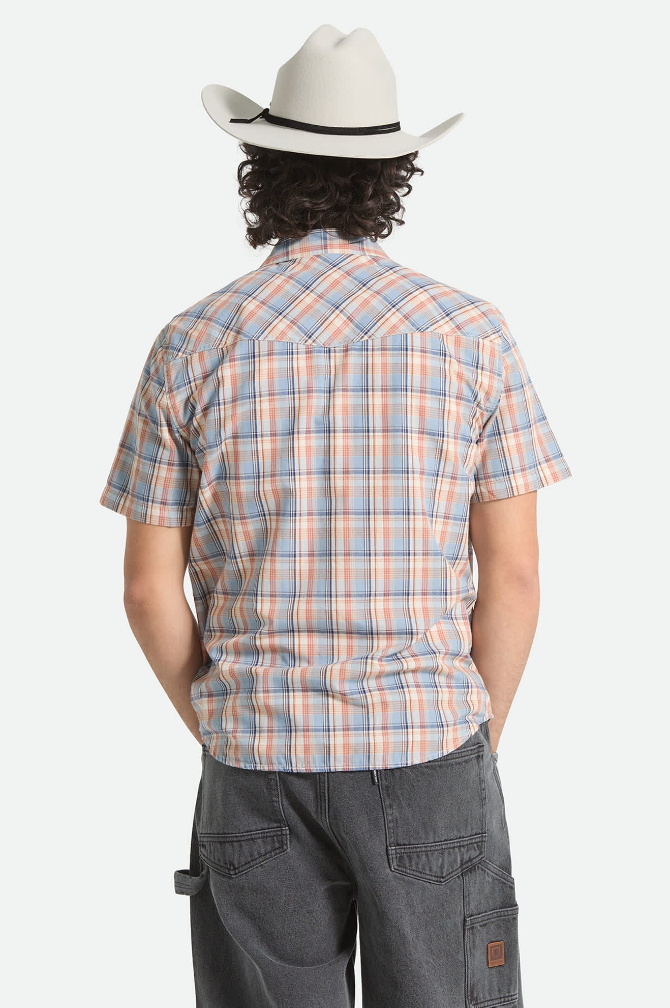 brixton-breezy-wayne-kurzarm-hemd-blue-multi-plaid-karo image 4