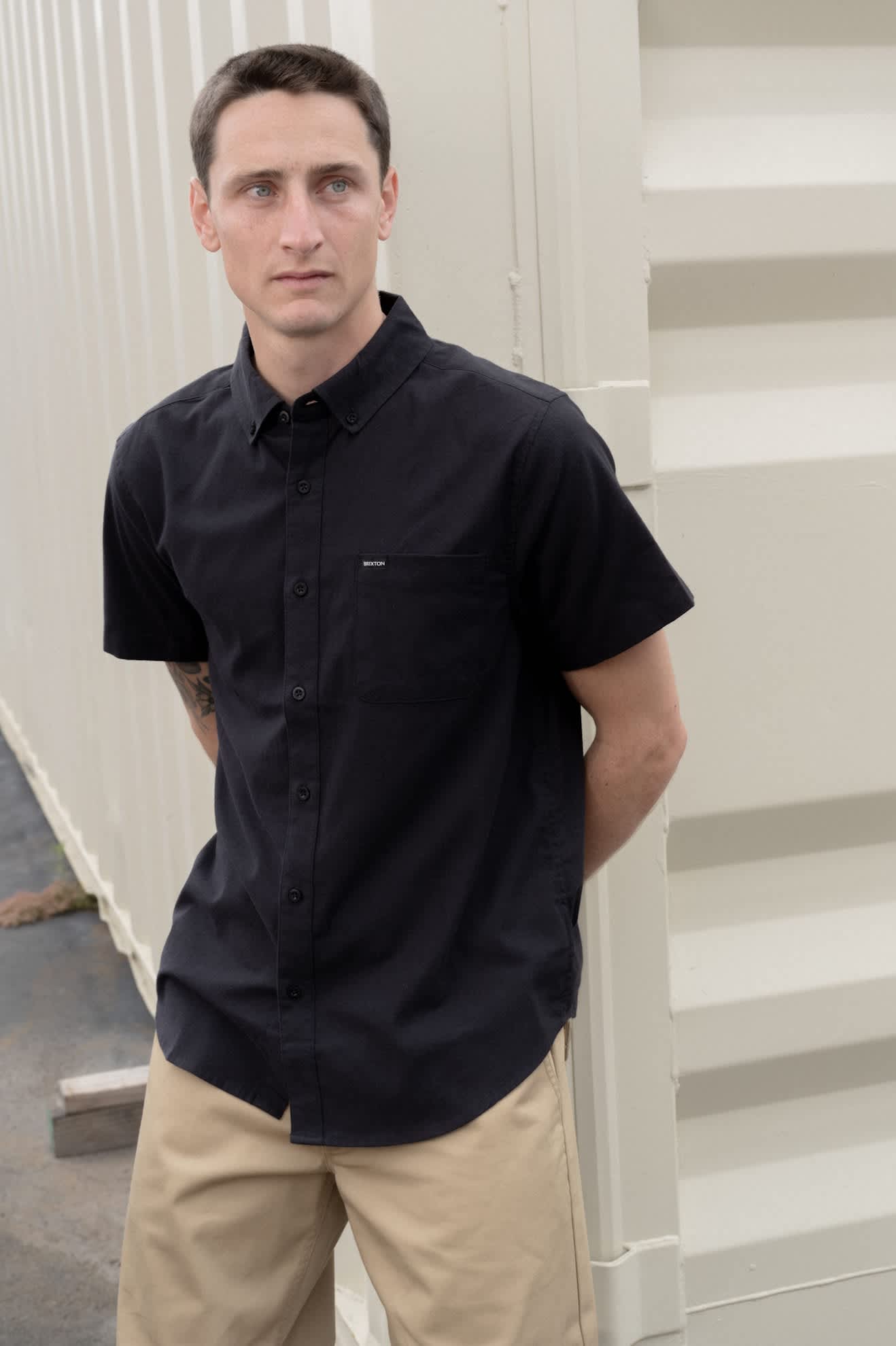 brixton-sanford-oxford-hemd-herren-schwarz-stretch image 6