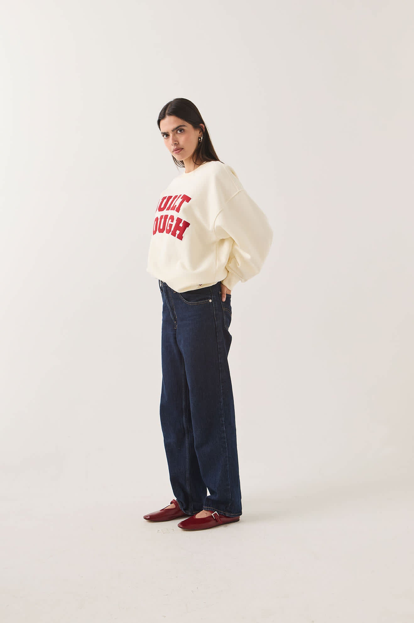 brixton-ford-built-tough-crew-sweatshirt-wimbledon-white image 3
