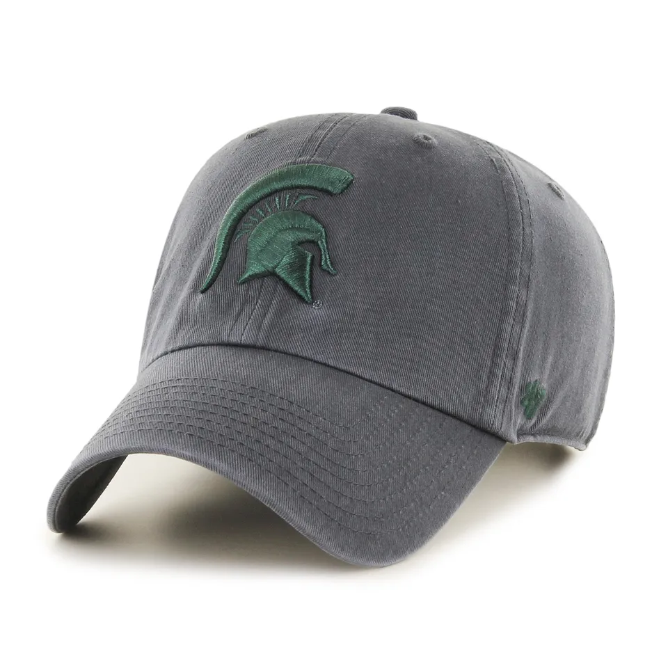 47-michigan-state-spartans-clean-up-cap-charcoal image 1