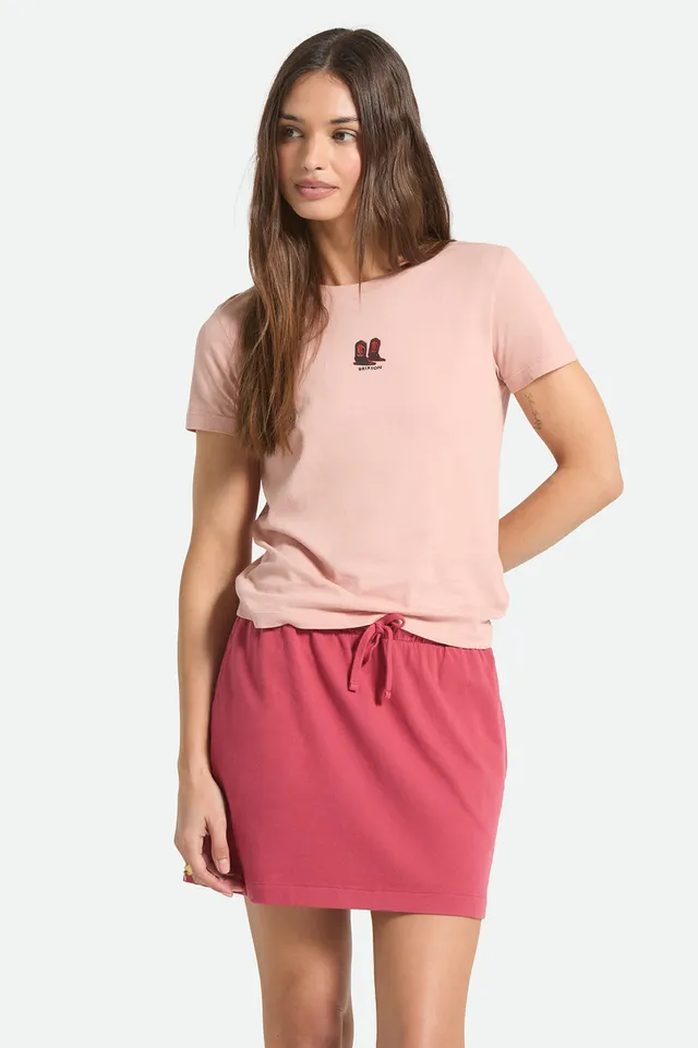 brixton-two-boots-slim-crew-t-shirt-silver-pink-baumwolle image 1