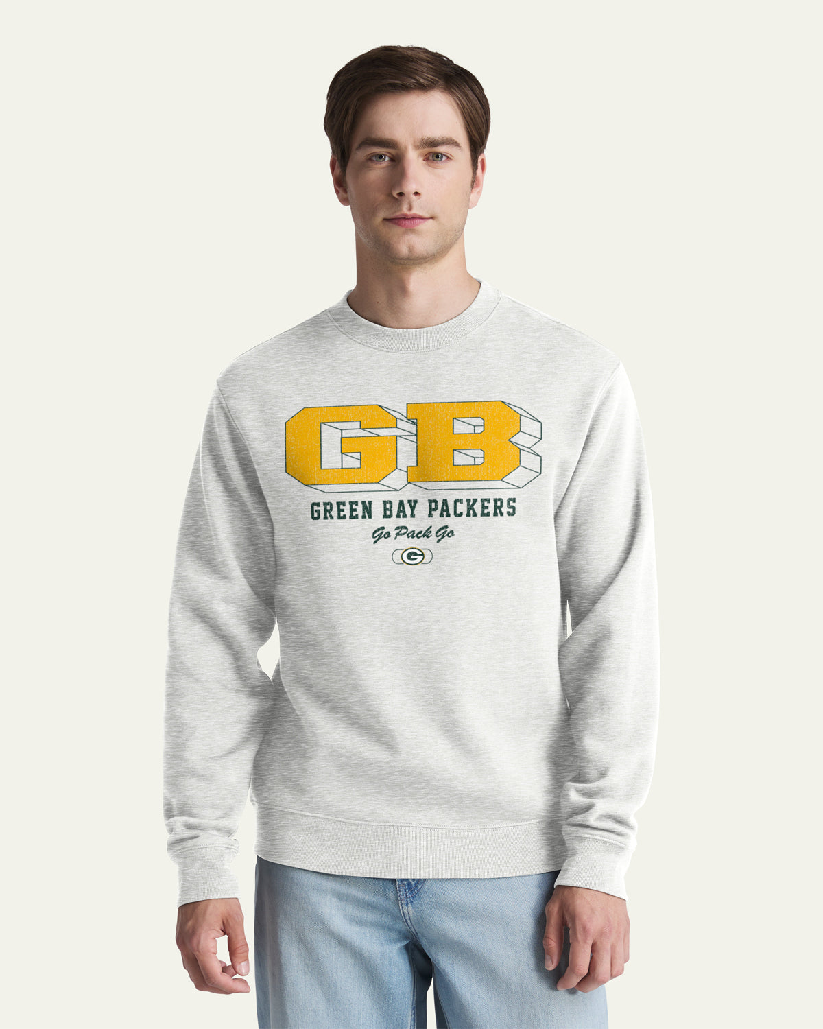 47-brand-headline-crew-standing-tall-packers-sweatshirt-grau image 1