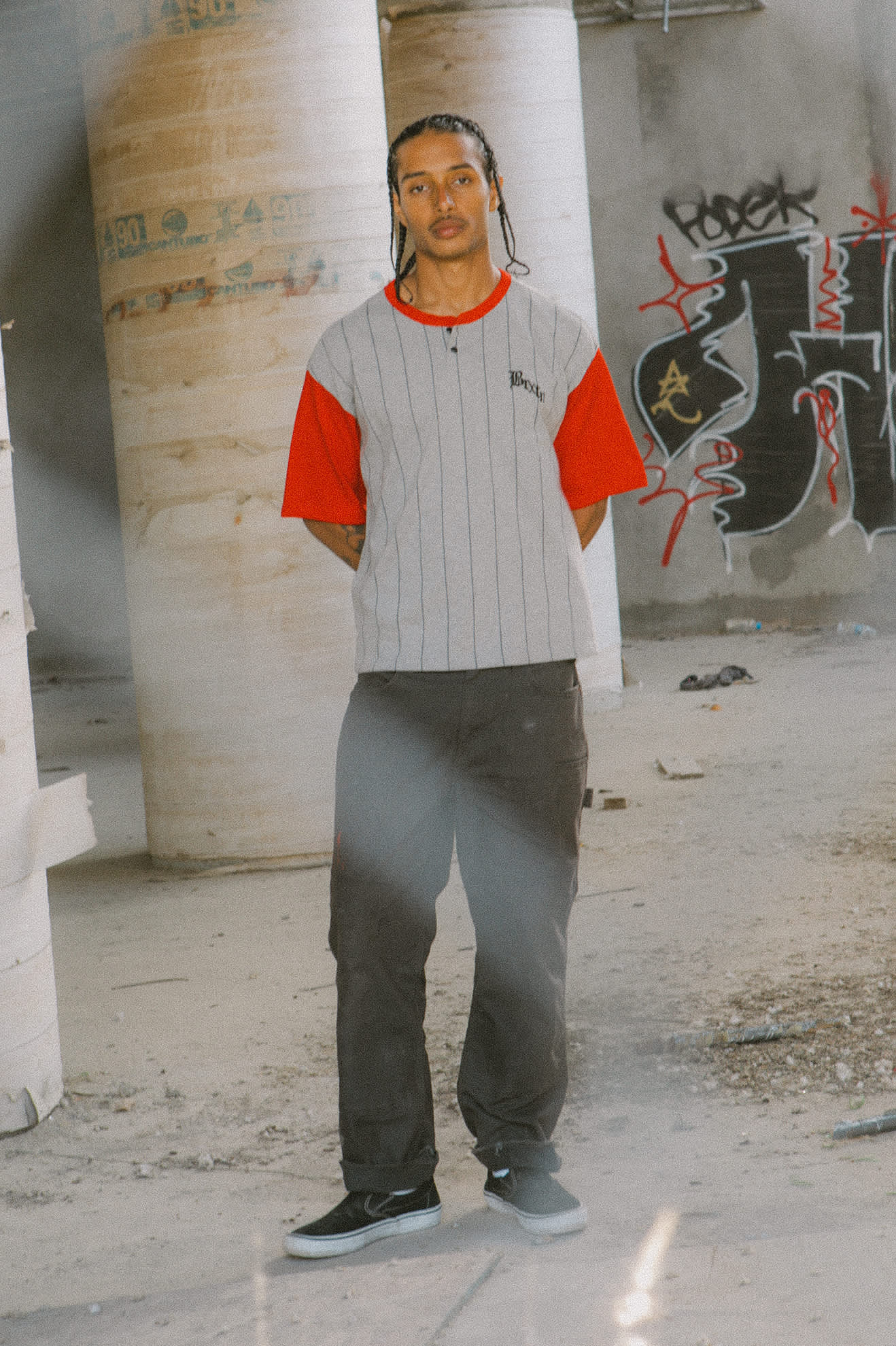 brixton-boxy-baseball-t-shirt-heather-grey-adrenaline-baumwolle image 7