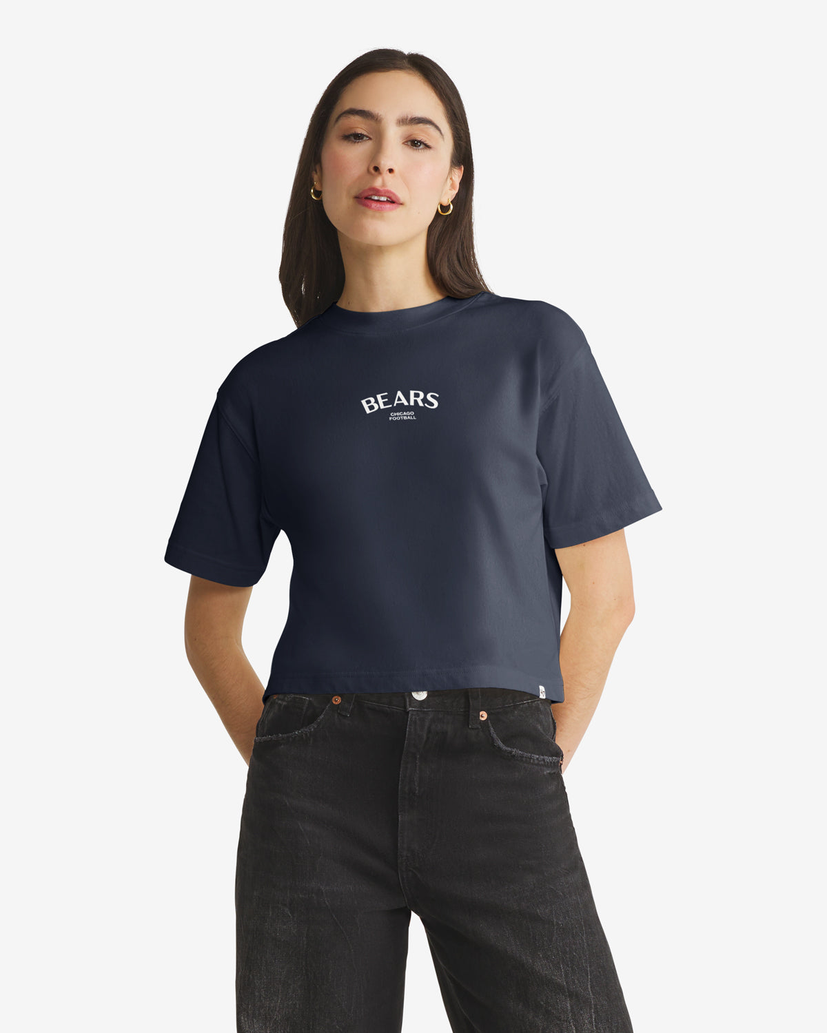 47-foundation-chicago-bears-crop-t-shirt-navy-damen image 2