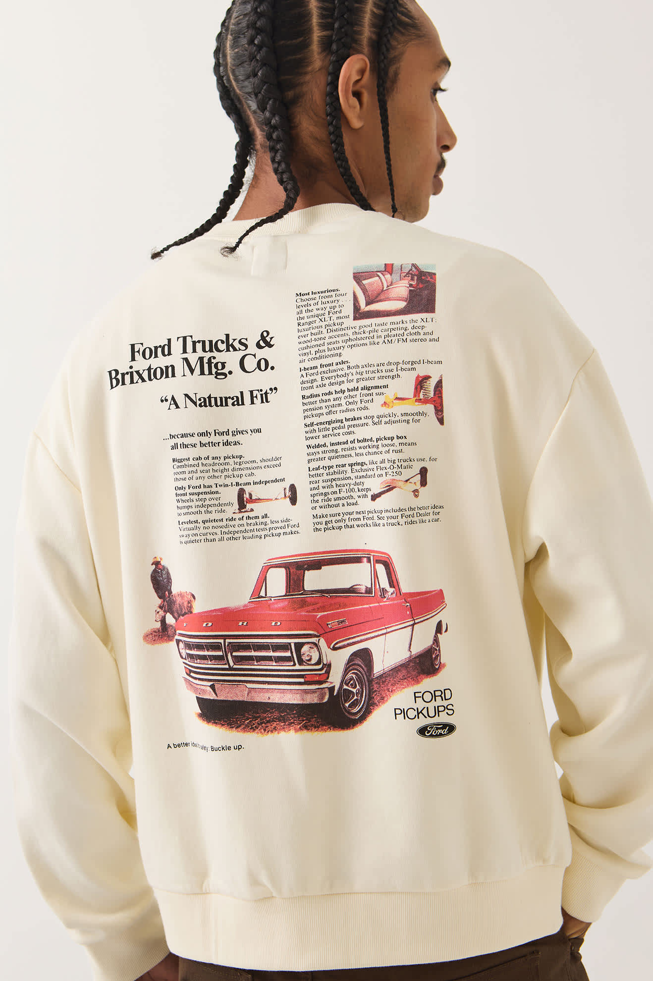 brixton-ford-71-pickup-crew-sweatshirt-wimbledon-white image 4