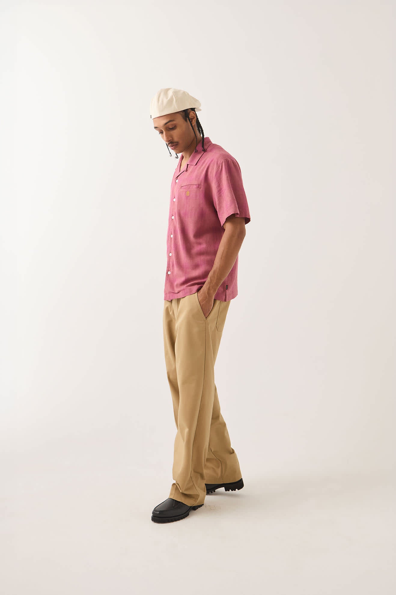 brixton-century-shirt-kurzarmhemd-pink-shadow-plaid-viskose image 3