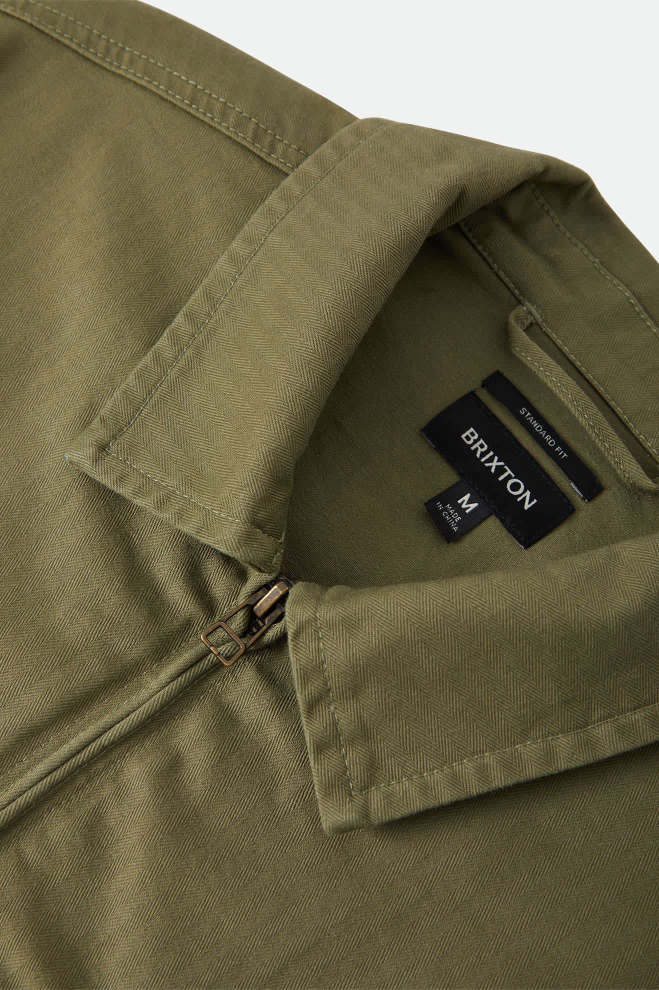 brixton-mechanic-garage-zip-jacke-olive-surplus-canvas image 6