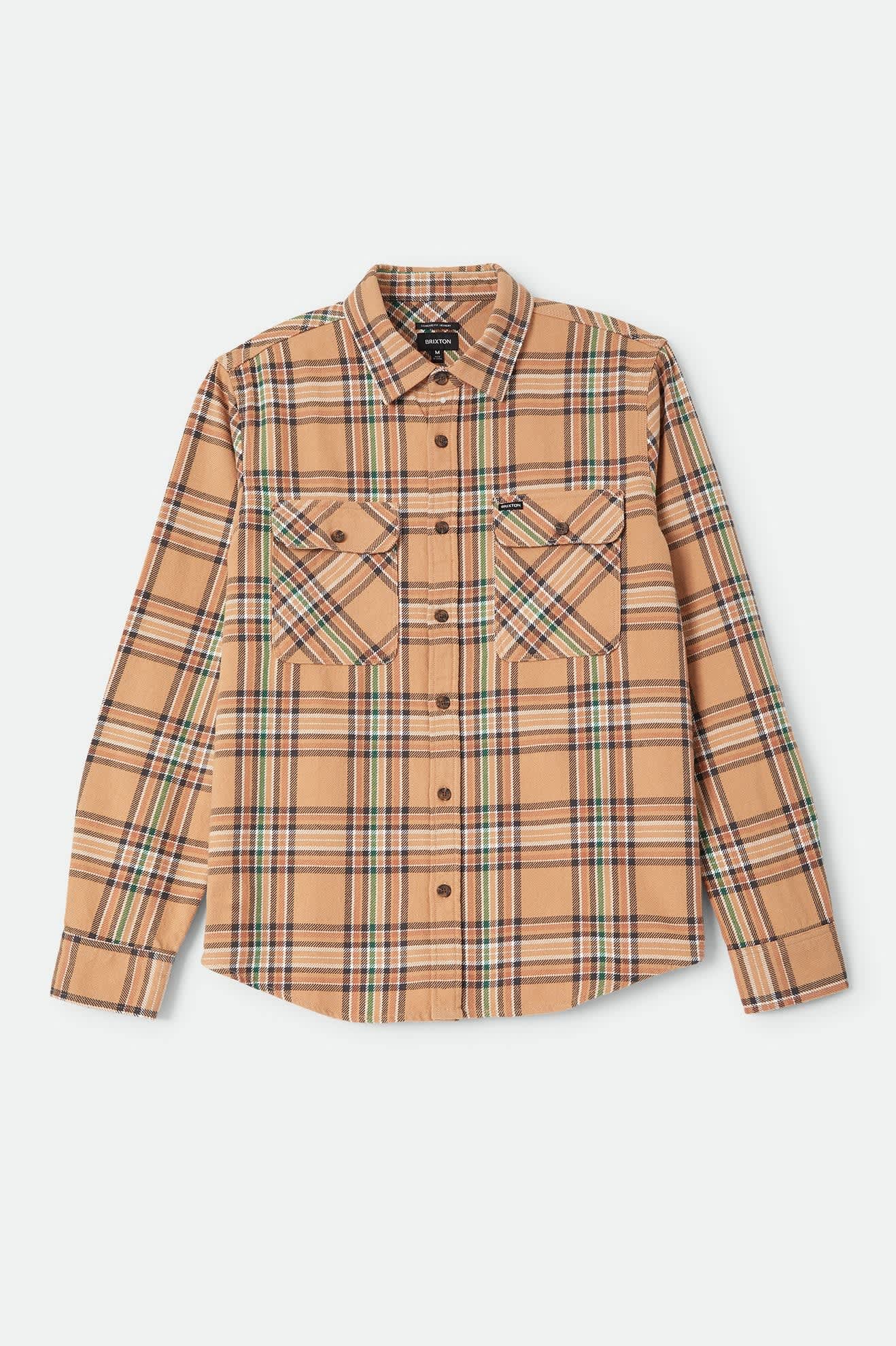 brixton-bowery-flannel-khaki-multi-karohemd-herren image 1