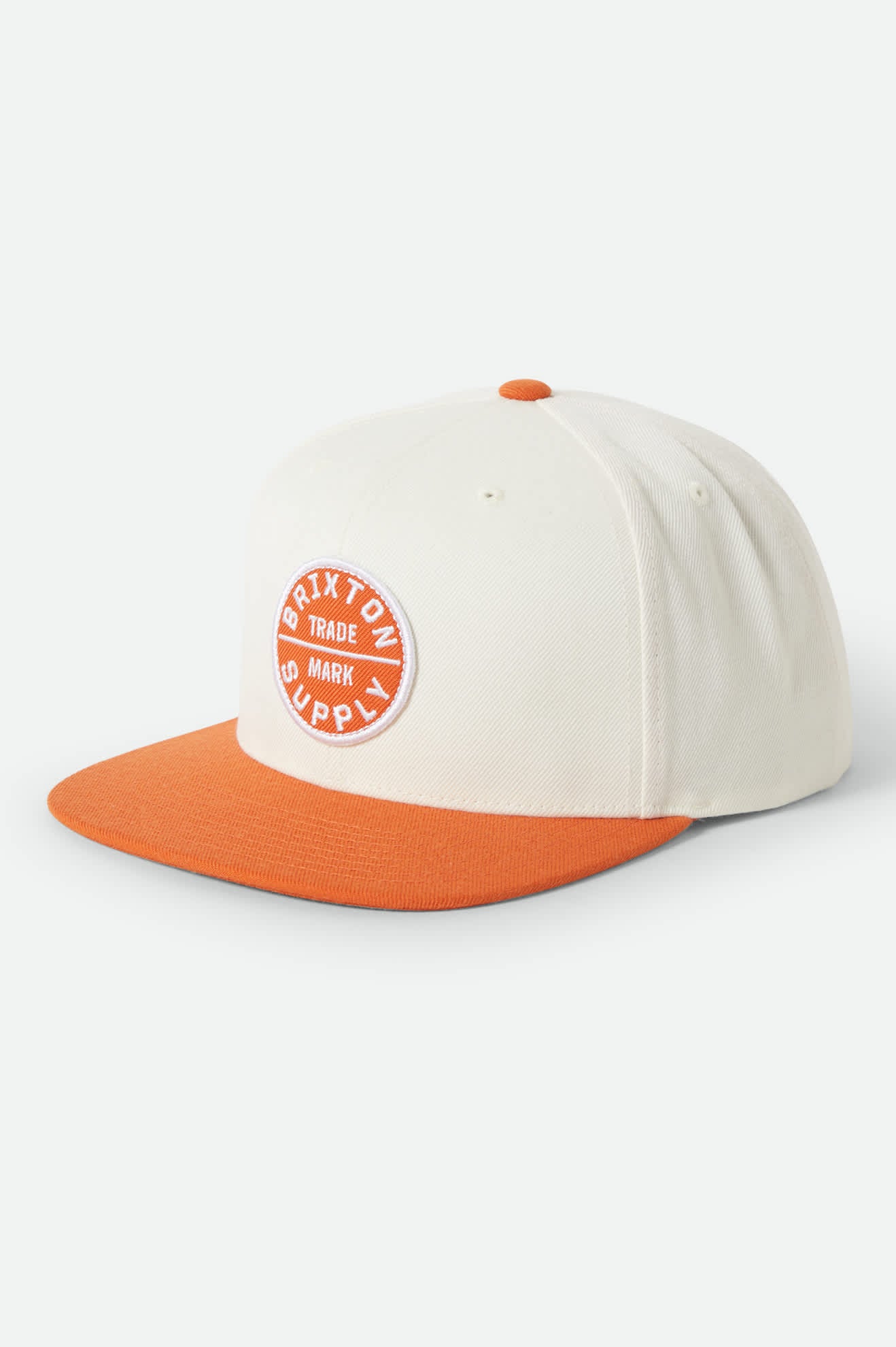 brixton-oath-iii-snapback-cap-off-white-burnt-orange image 1