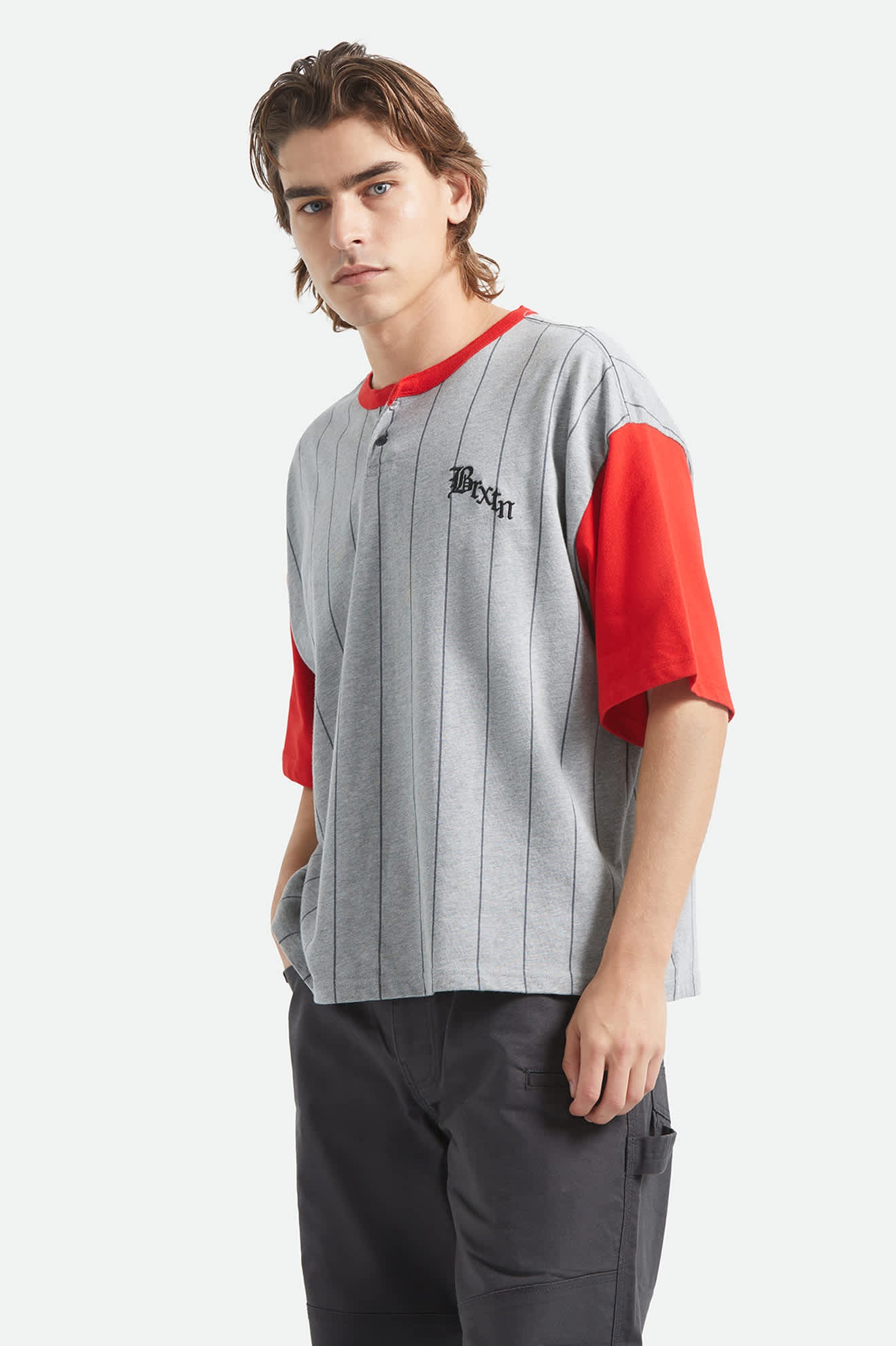 brixton-boxy-baseball-t-shirt-heather-grey-adrenaline-baumwolle image 5