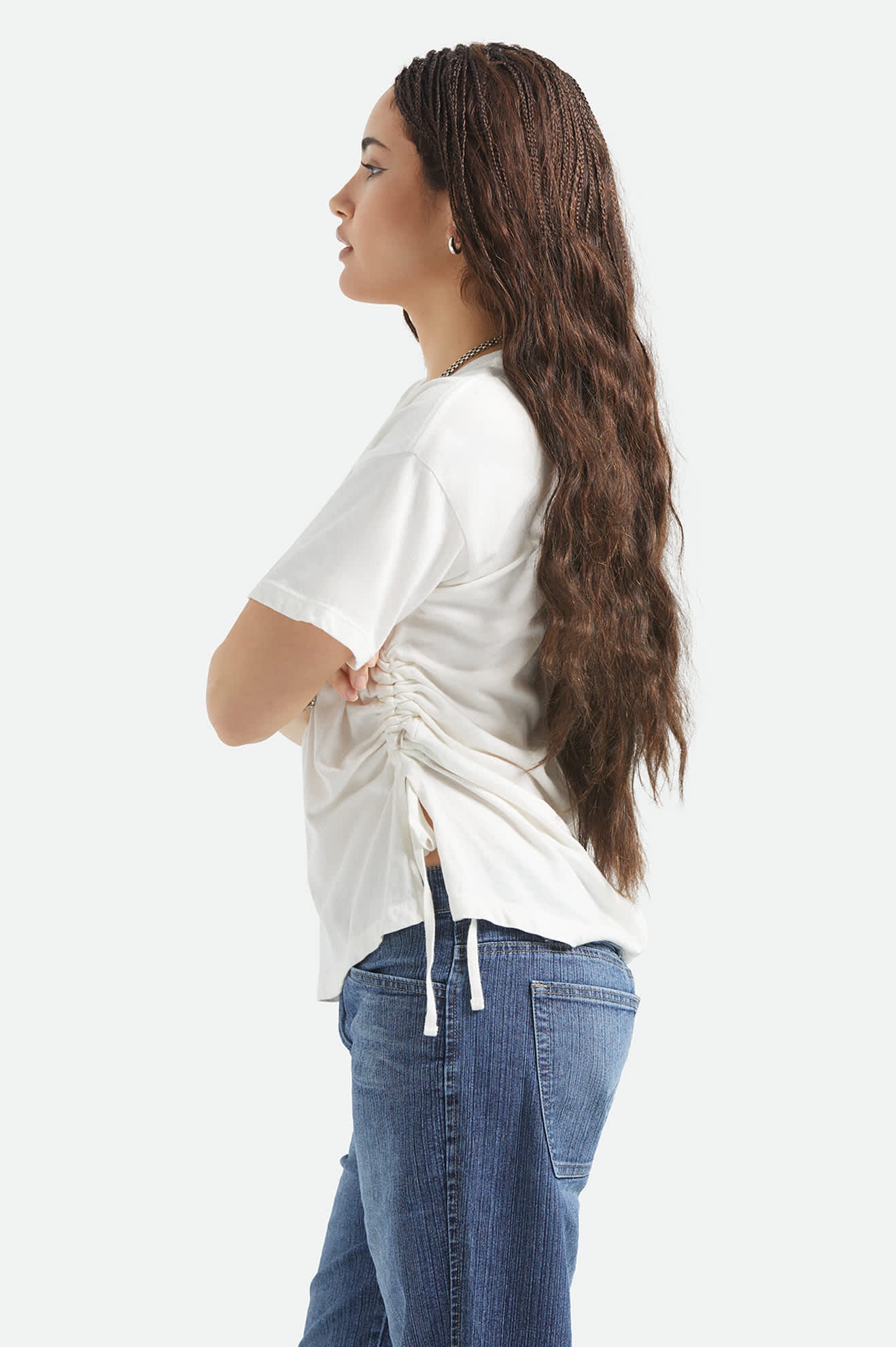 brixton-carefree-organic-cinch-t-shirt-off-white-bio-baumwolle image 3