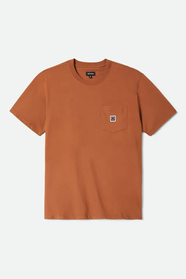 brixton-beta-shield-pocket-t-shirt-herren-brown-sugar-baumwolle image 1