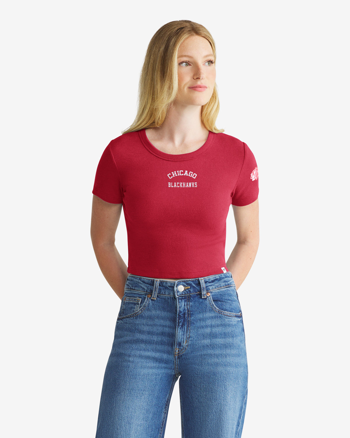 47-brand-chicago-blackhawks-spirited-baby-rib-t-shirt-rot-damen image 1
