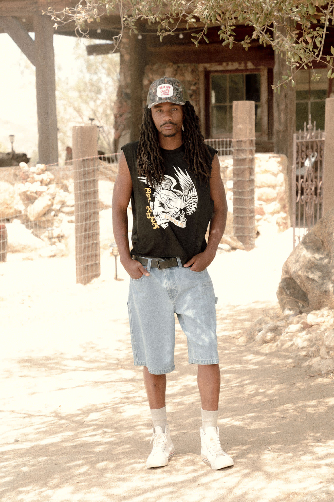 brixton-hubal-netplus-trucker-cap-tree-camo-olive-mesh image 2