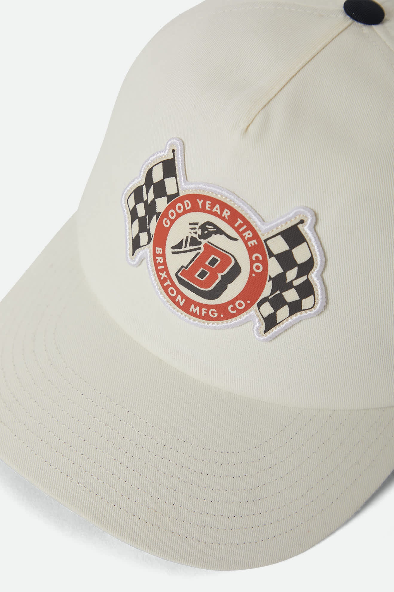 brixton-goodyear-speedway-snapback-cap-off-white-patch-retro image 5