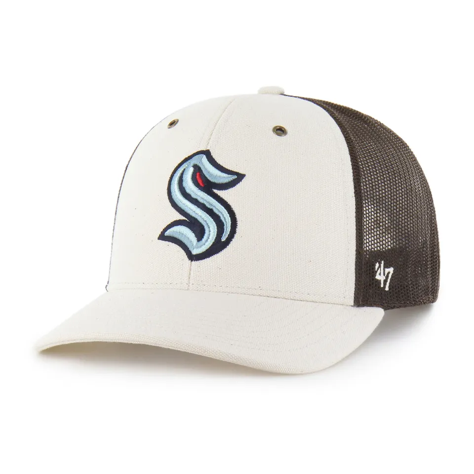 47-brand-seattle-kraken-carhartt-trucker-cap-natural-snapback image 1