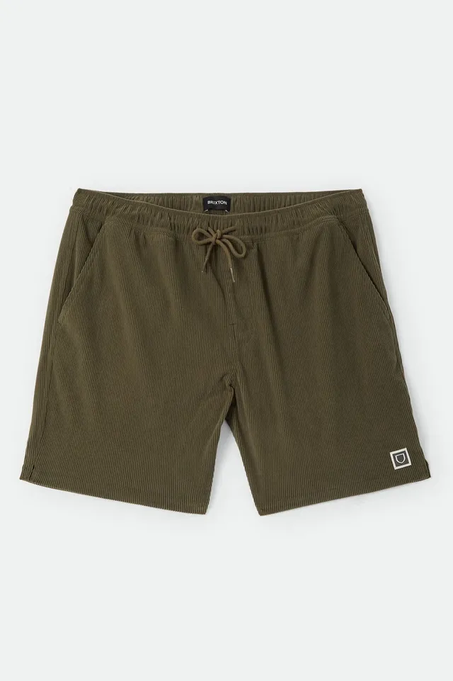 brixton-everyday-cord-shorts-dunkeloliv-kord image 1