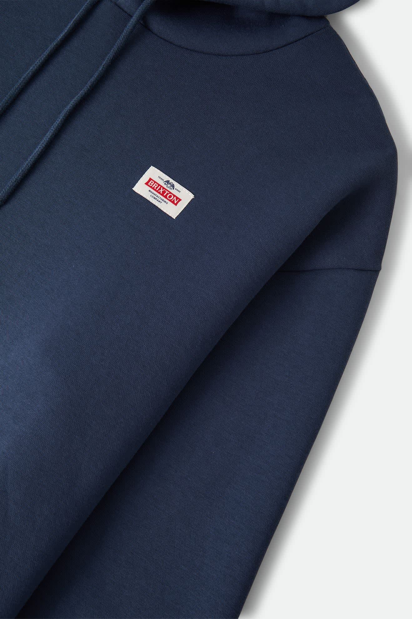 brixton-trademark-hood-hoodie-washed-navy-fleece image 3