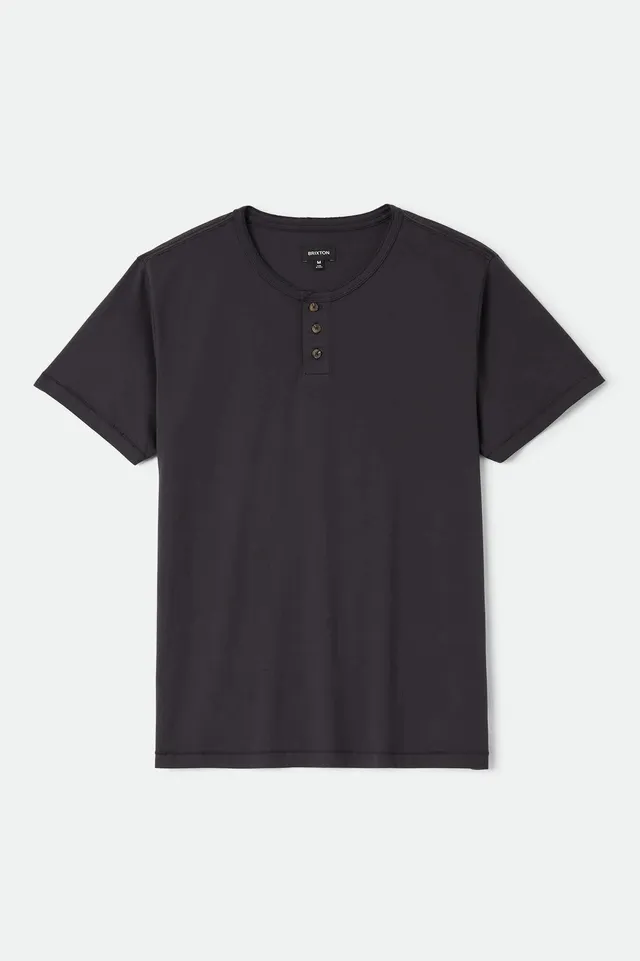 brixton-baseline-henley-t-shirt-schwarz-baumwolle image 1