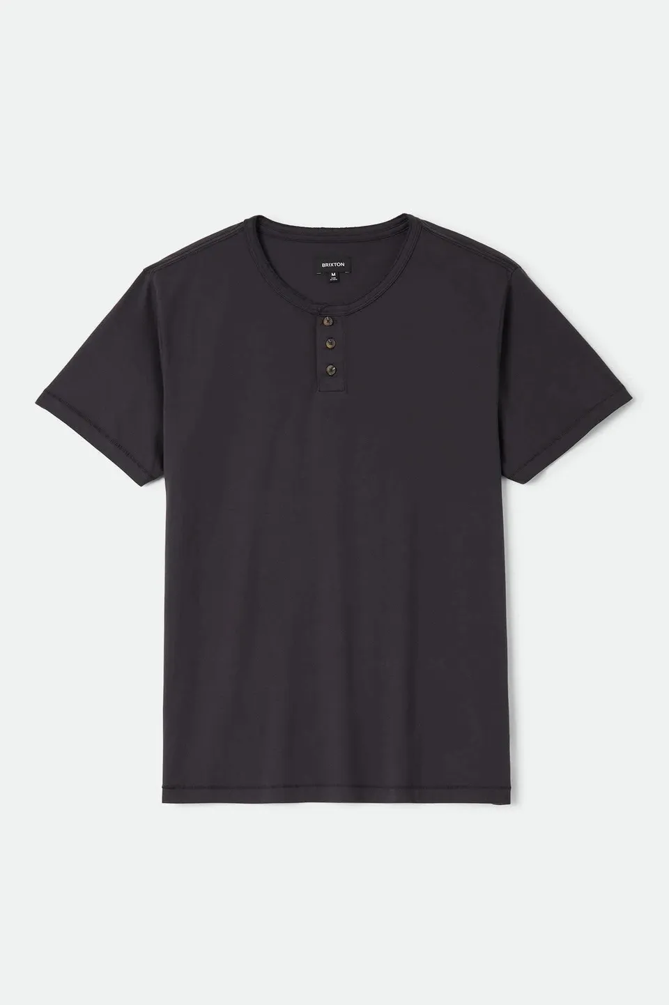 brixton-baseline-henley-t-shirt-schwarz-baumwolle image 1