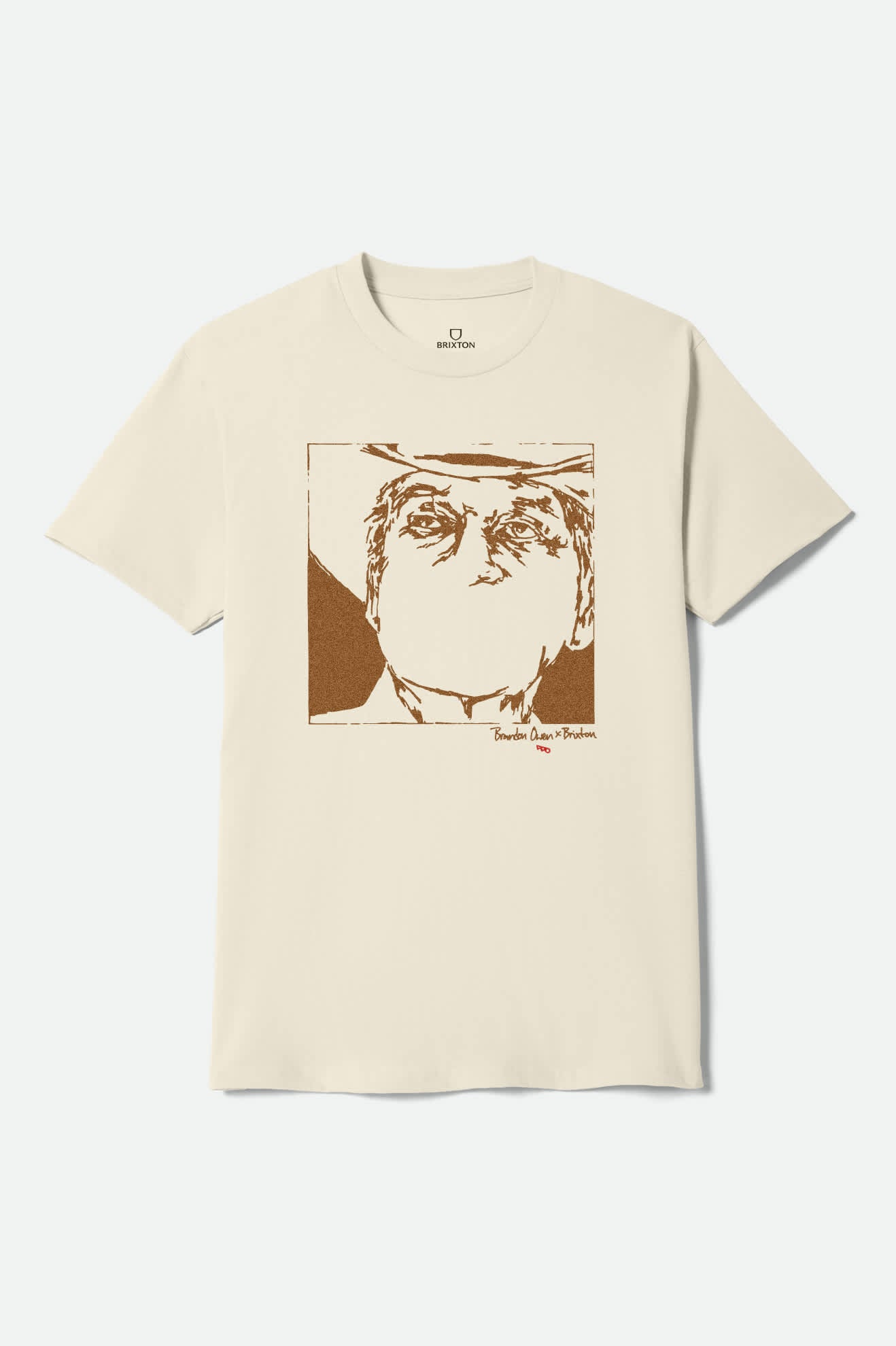 brixton-wilburn-t-shirt-cream-baumwolle-western-grafik image 1