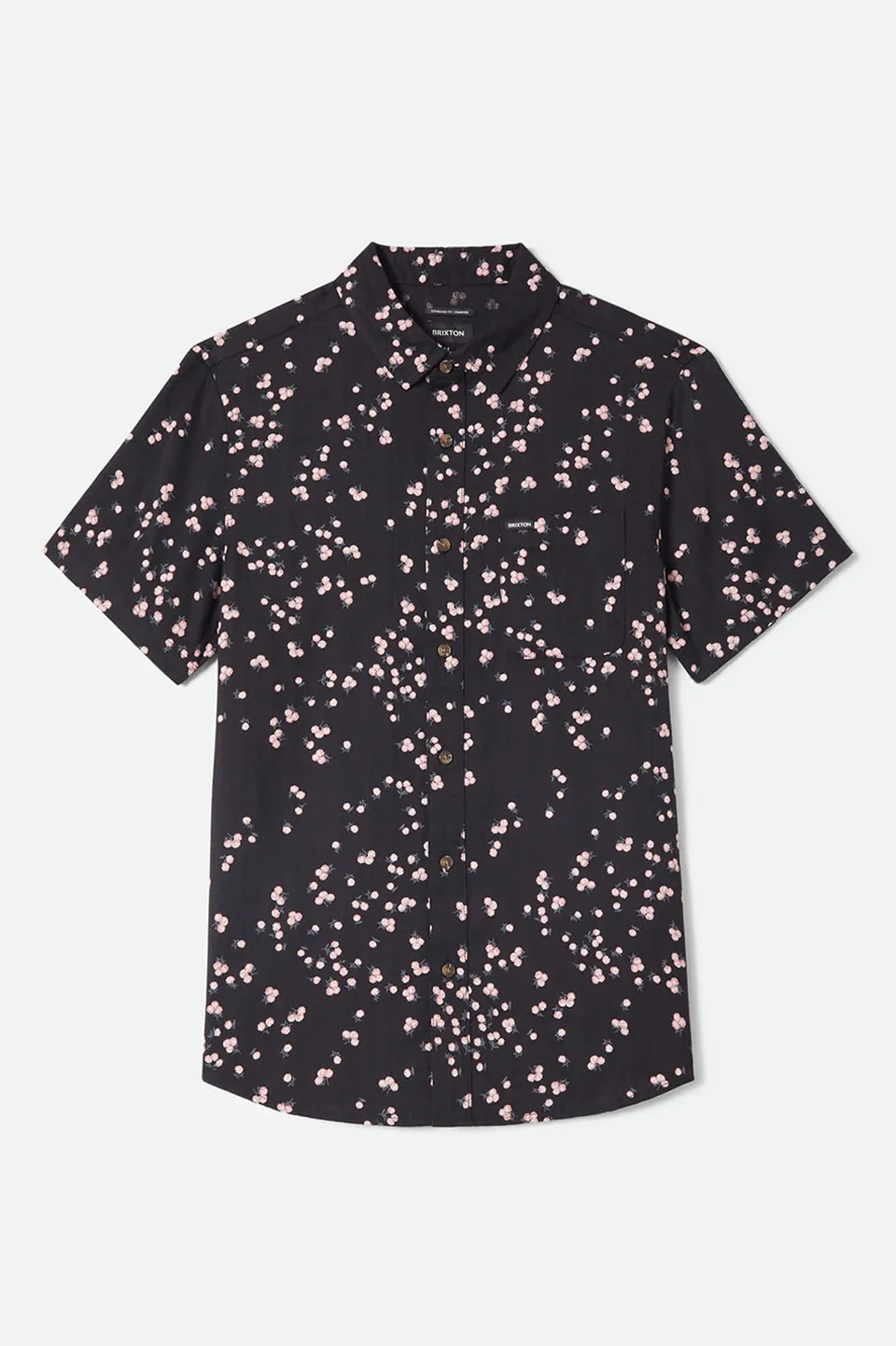 brixton-charter-slub-kurzarmhemd-black-pink-baumwolle image 1