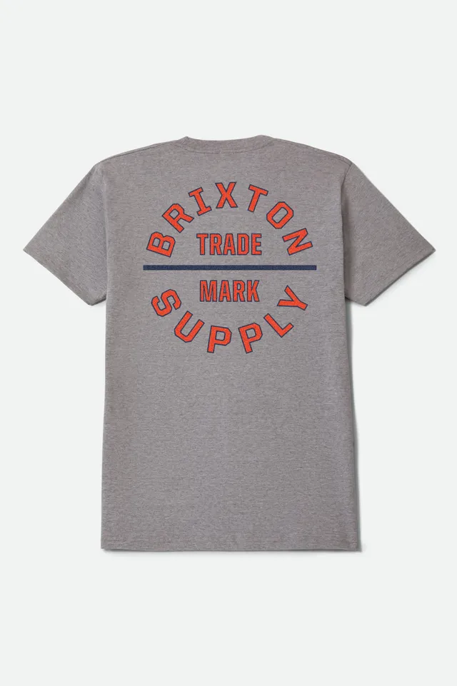 brixton-oath-v-t-shirt-heather-grey-lava-red-baumwolle image 1