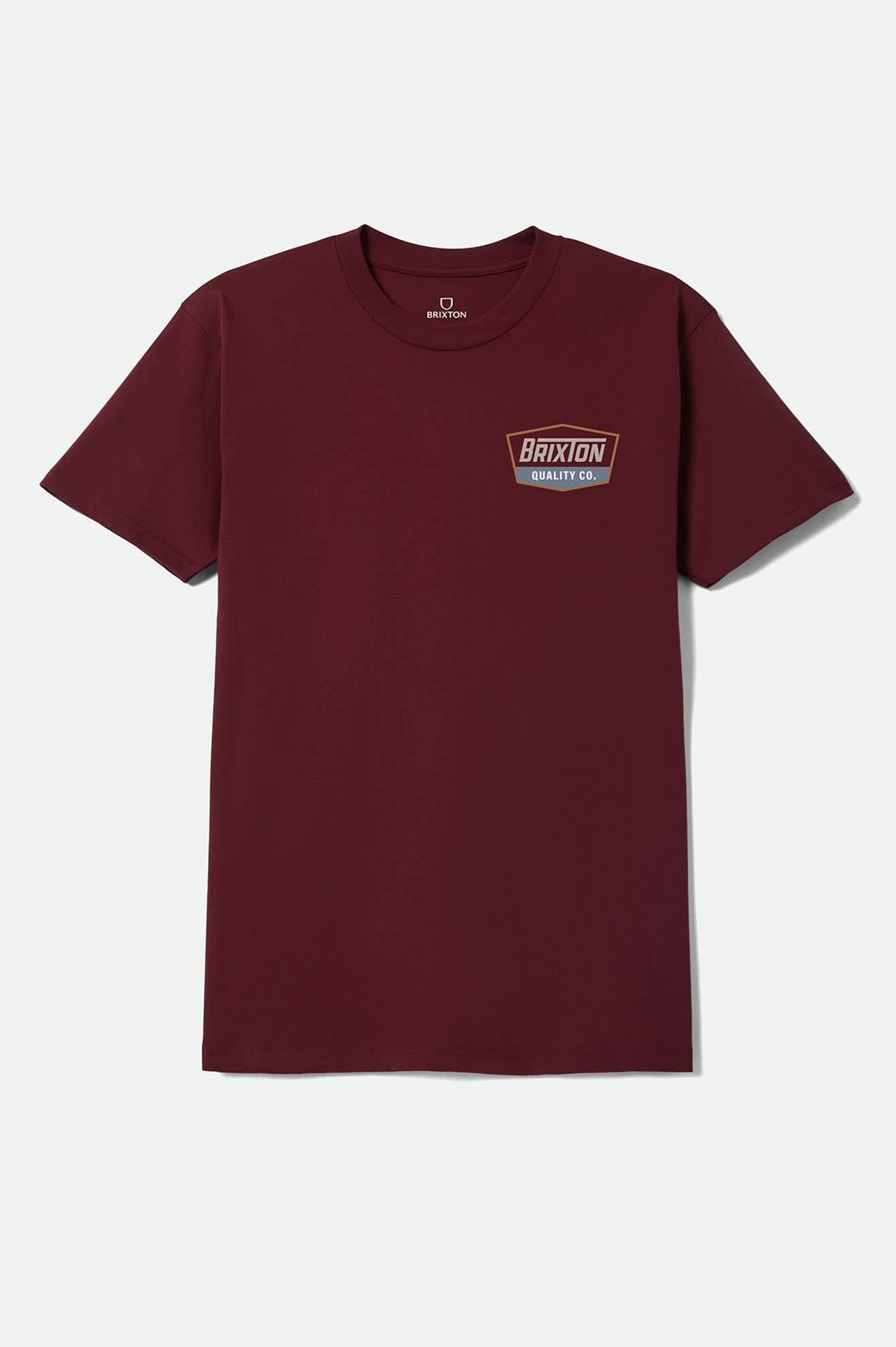 brixton-regal-standard-t-shirt-herren-burgundy-tobacco image 1