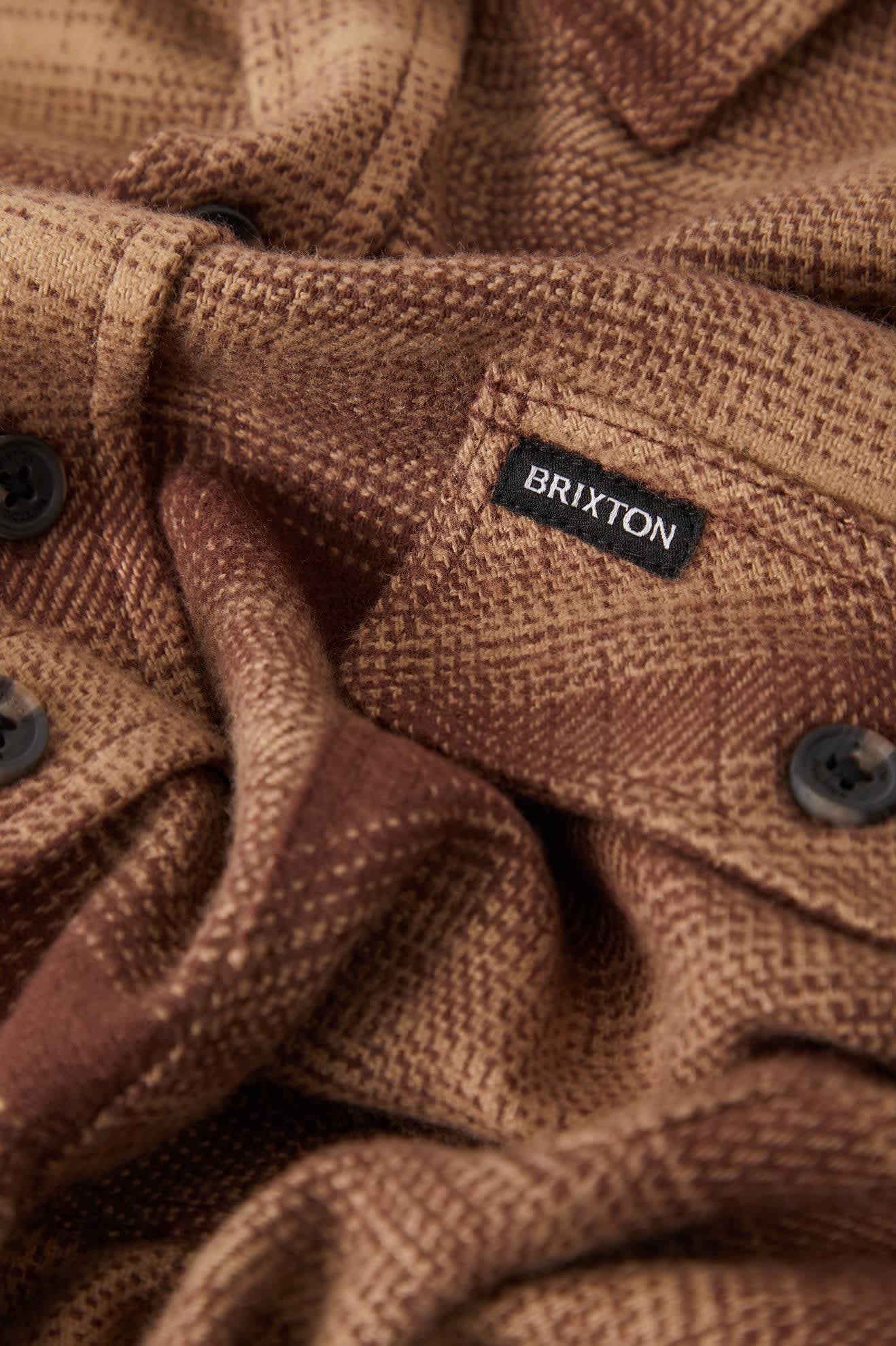 brixton-bowery-flannel-flanellhemd-chocolate-khaki-kariert image 4