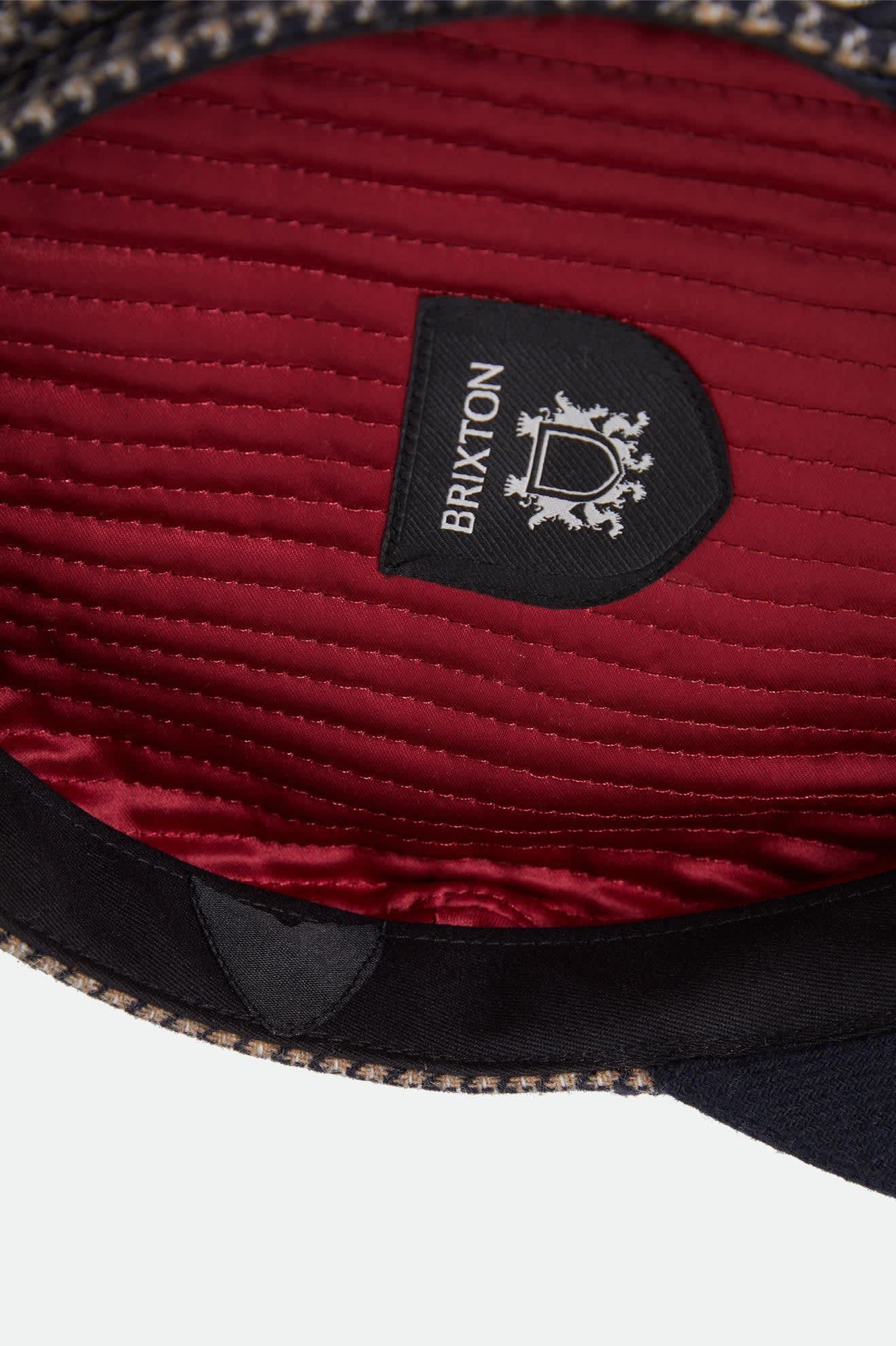 brixton-fiddler-fisherman-cap-navy-sand-houndstooth image 8