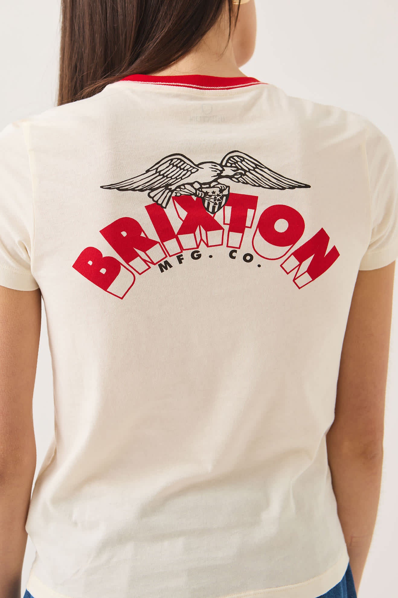 brixton-banner-slim-crew-t-shirt-off-white-baumwolle image 7