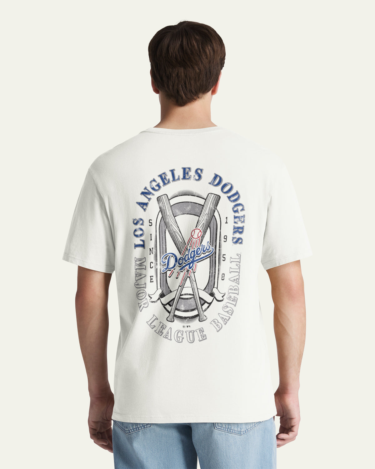 47-brand-everyday-oval-sport-backer-t-shirt-dodgers-beige image 1