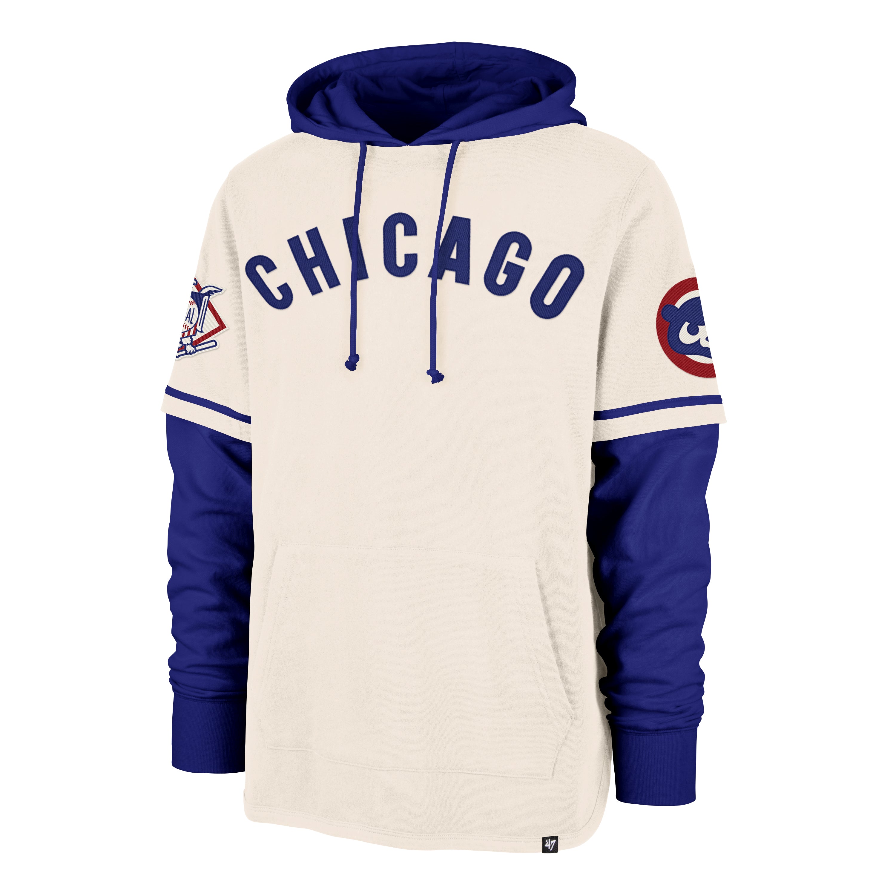 47-brand-chicago-cubs-cooperstown-shortstop-hoodie-cream image 1