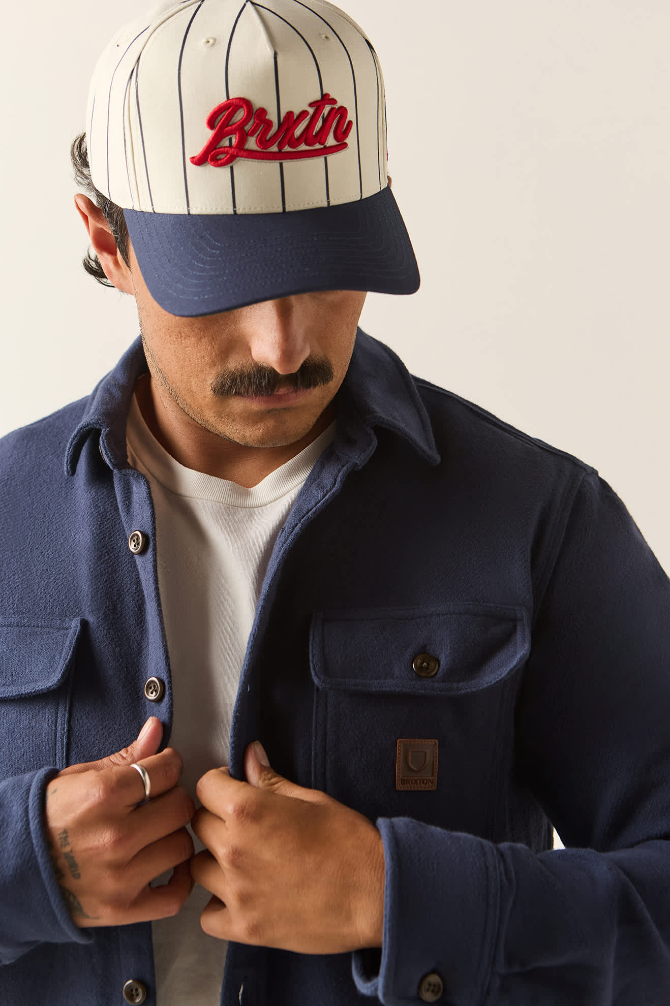 brixton-bowery-heavyweight-flanellhemd-washed-navy-wolle image 5