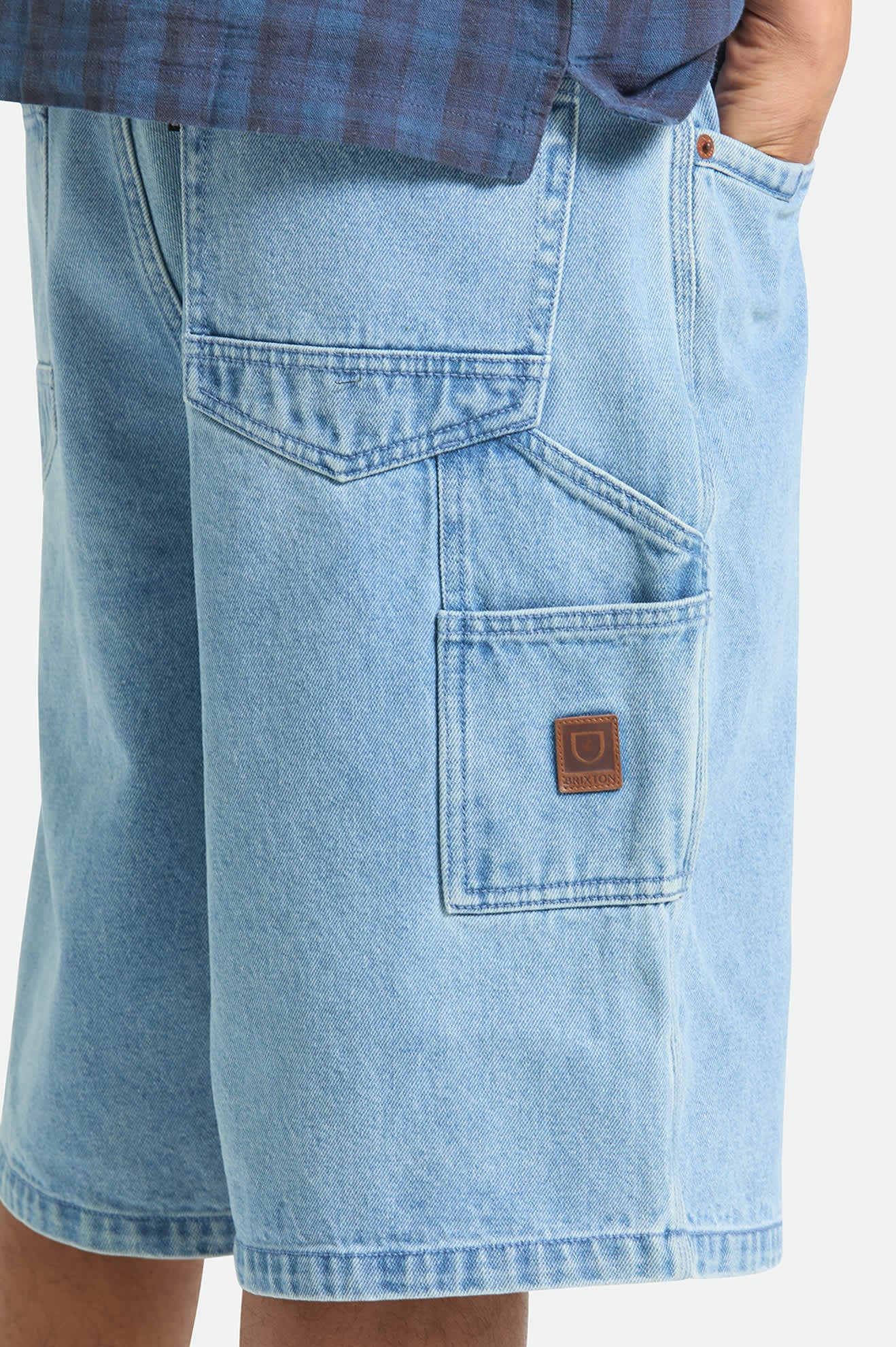 brixton-builders-carpenter-baggy-short-denim-blau image 5
