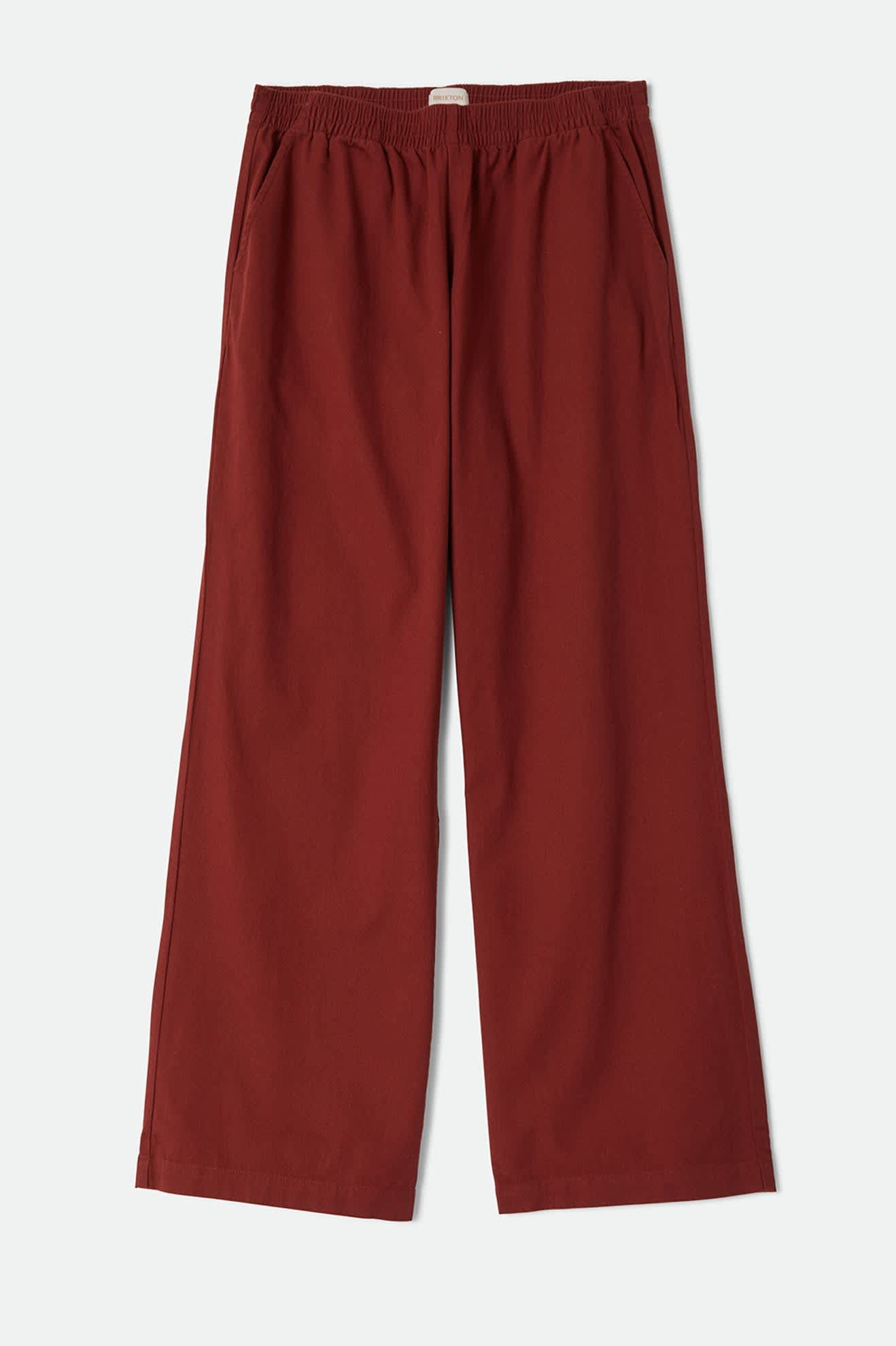 brixton-lounge-pant-hose-dark-brick-baumwolle image 2